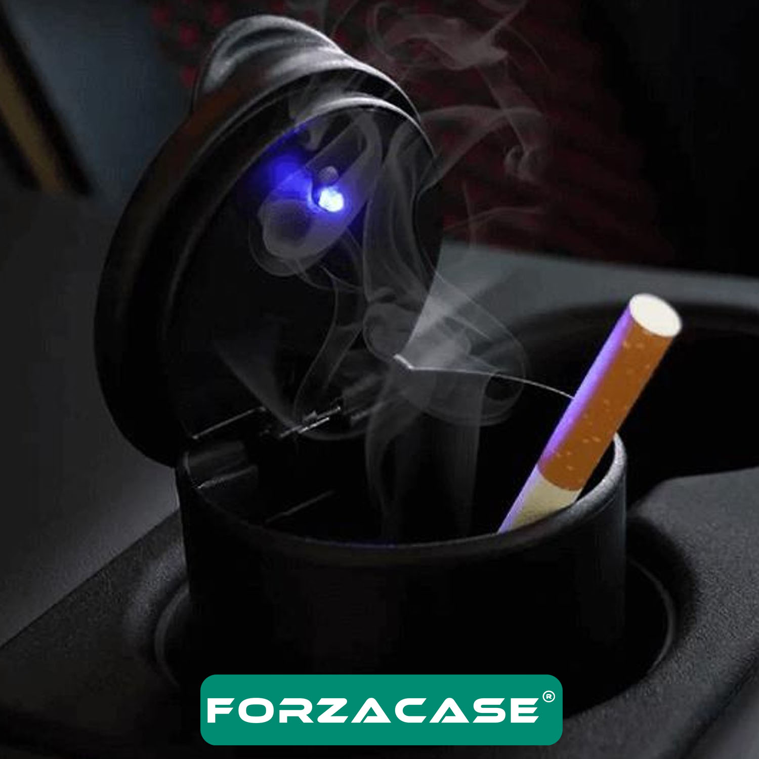 Forzacase Araç İçi Küllük Kapaklı Araba Küllüğü Işıklı Oto Küllük - FC848