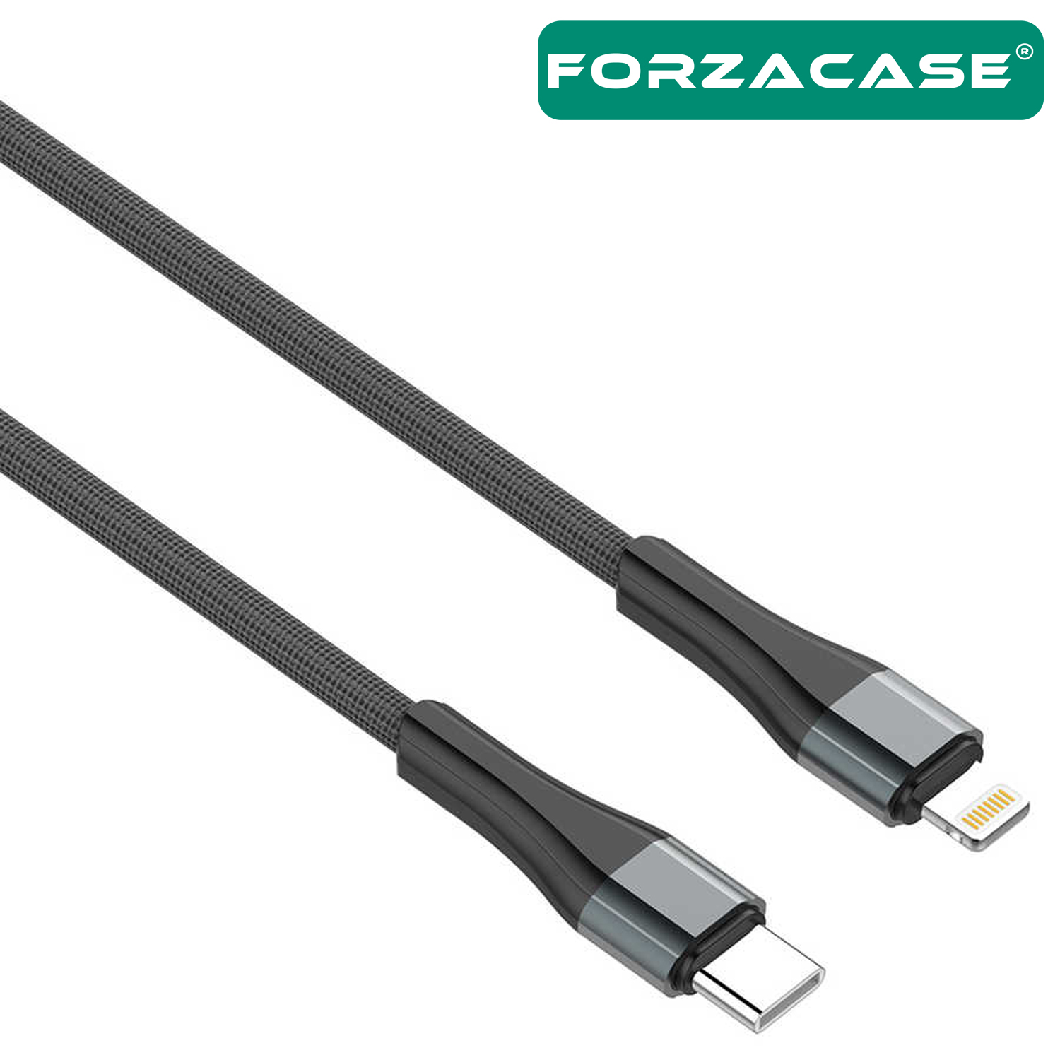 Forzacase 18W 3A Type-C to Lightning Örgülü Hızlı Şarj ve Veri Aktarım Kablosu 1 metre - FC853