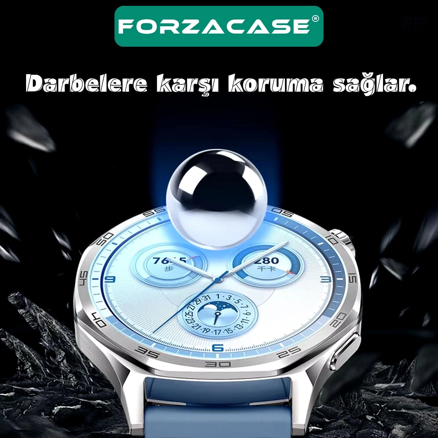 Forzacase Huawei Watch GT 7 41mm ile uyumlu Temperli Kırılmaz Cam Ekran Koruyucu - FC861