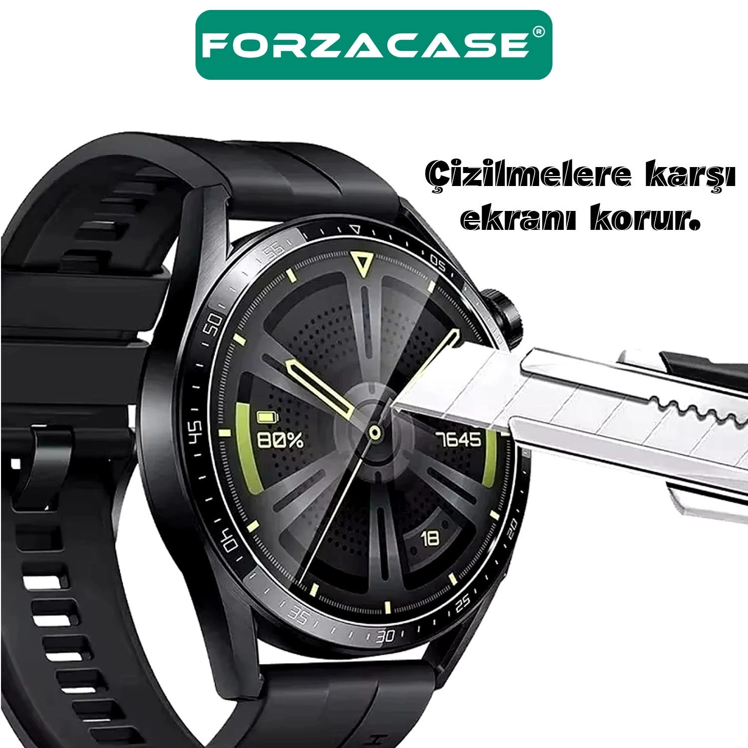 Forzacase Huawei Watch GT 7 41mm ile uyumlu Temperli Kırılmaz Cam Ekran Koruyucu - FC861