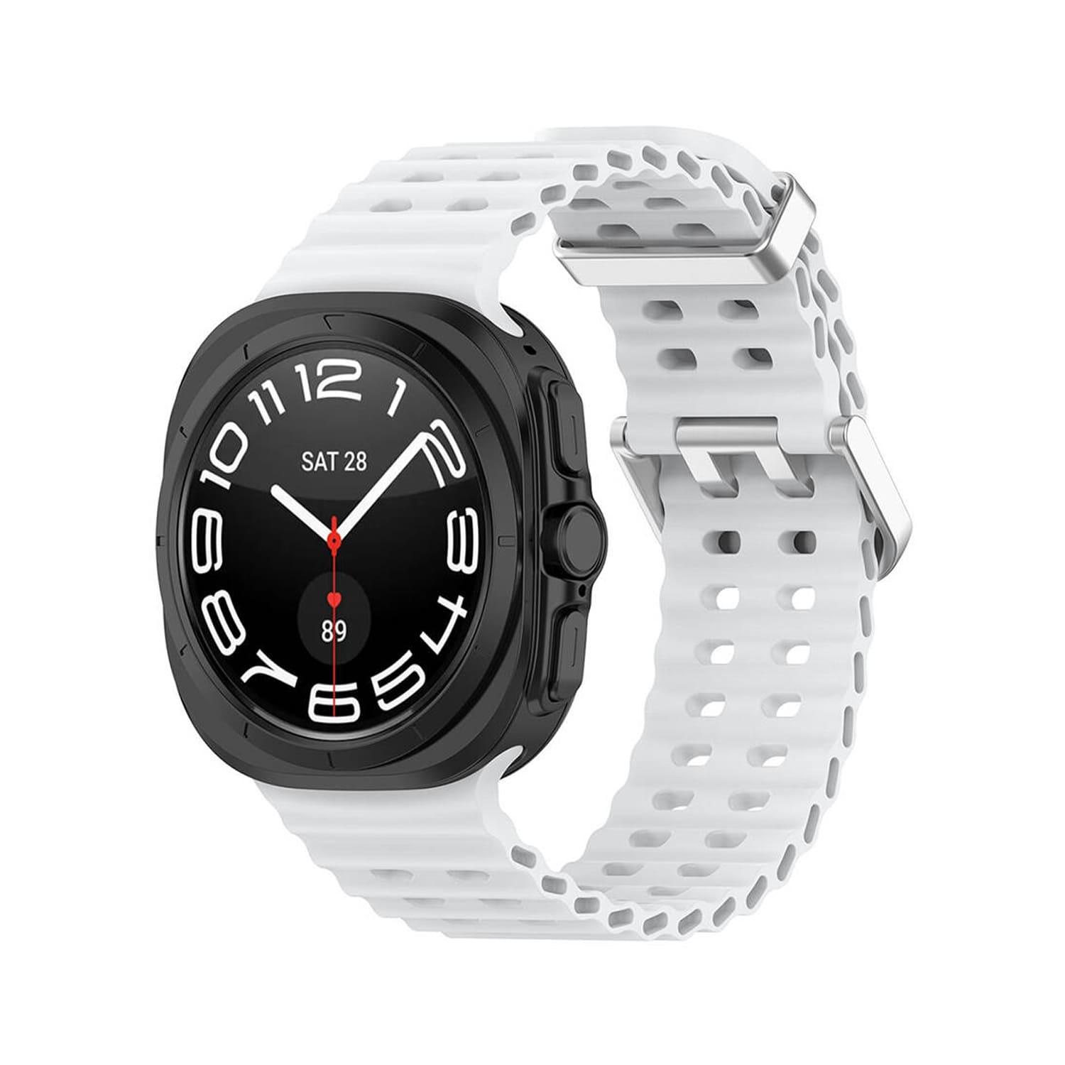 Forzacase Samsung Galaxy Watch 7 Ultra 47mm ile uyumlu Delikli Oluklu Silikon Kordon Kayış - FC863
