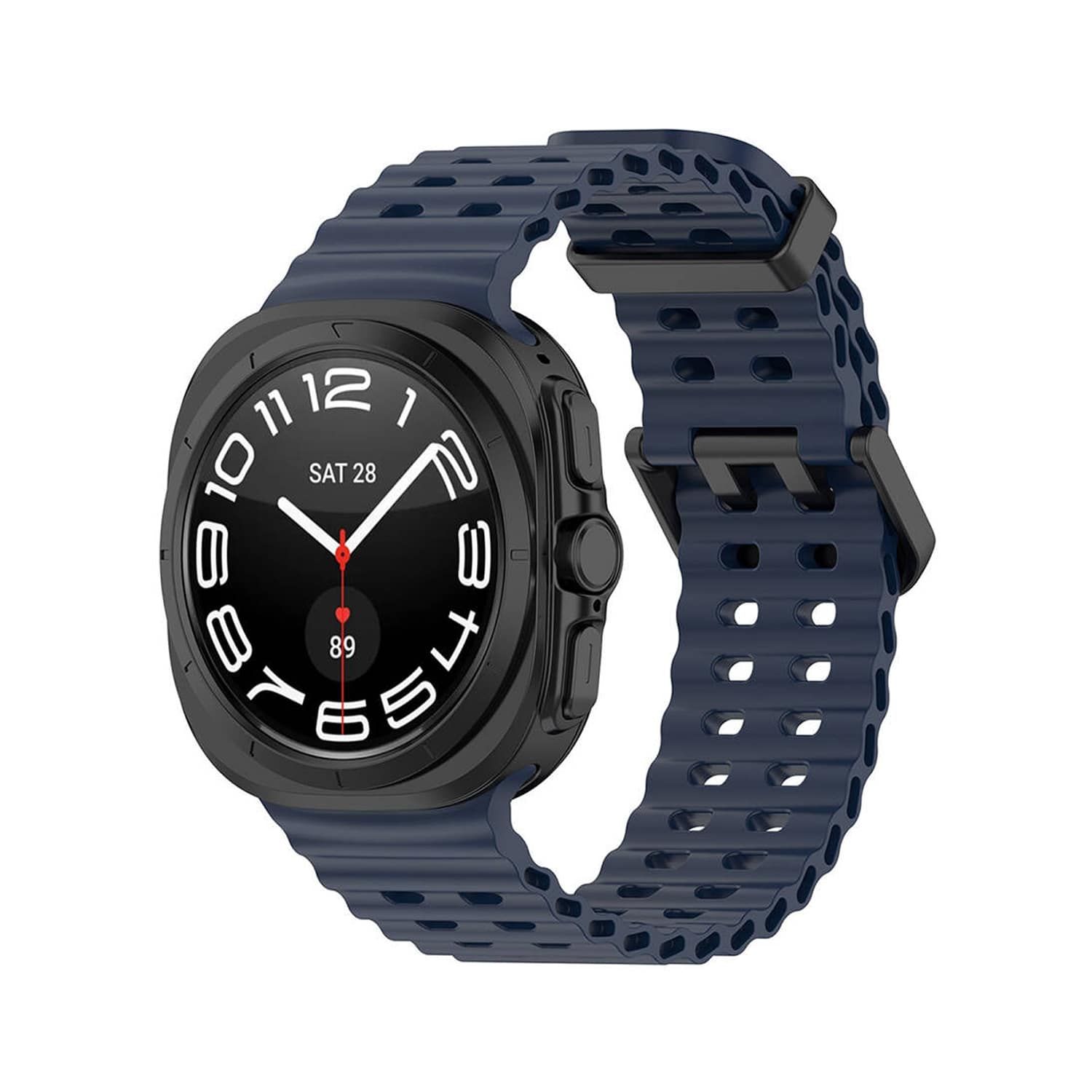 Forzacase Samsung Galaxy Watch 7 Ultra 47mm ile uyumlu Delikli Oluklu Silikon Kordon Kayış - FC863