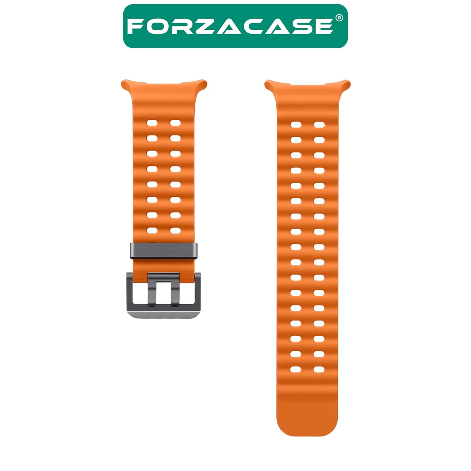 Forzacase Samsung Galaxy Watch 7 Ultra 47mm ile uyumlu Delikli Oluklu Silikon Kordon Kayış - FC863