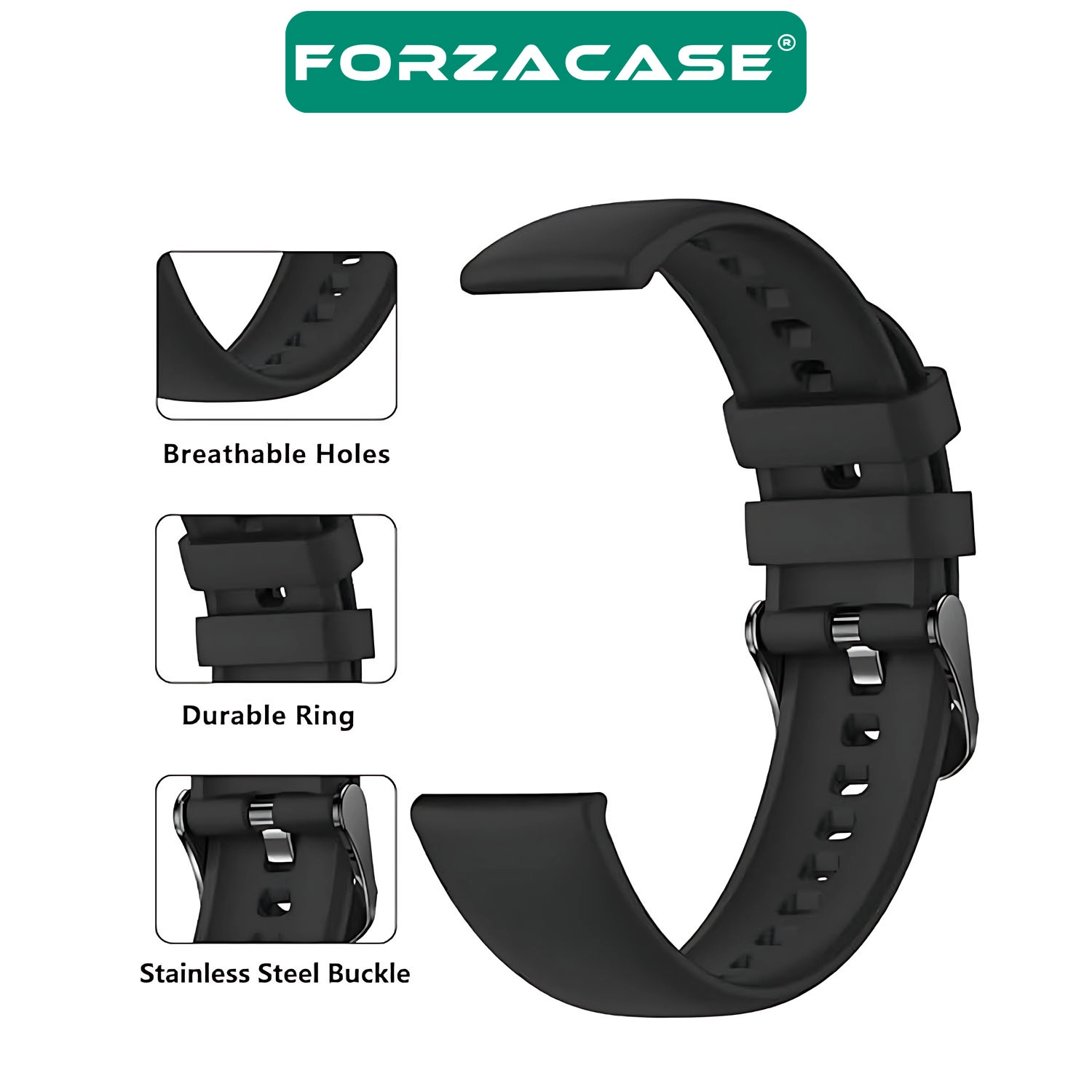 Forzacase Xiaomi Watch S4 41mm ile uyumlu Tokalı Silikon Kordon Kayış - FC870