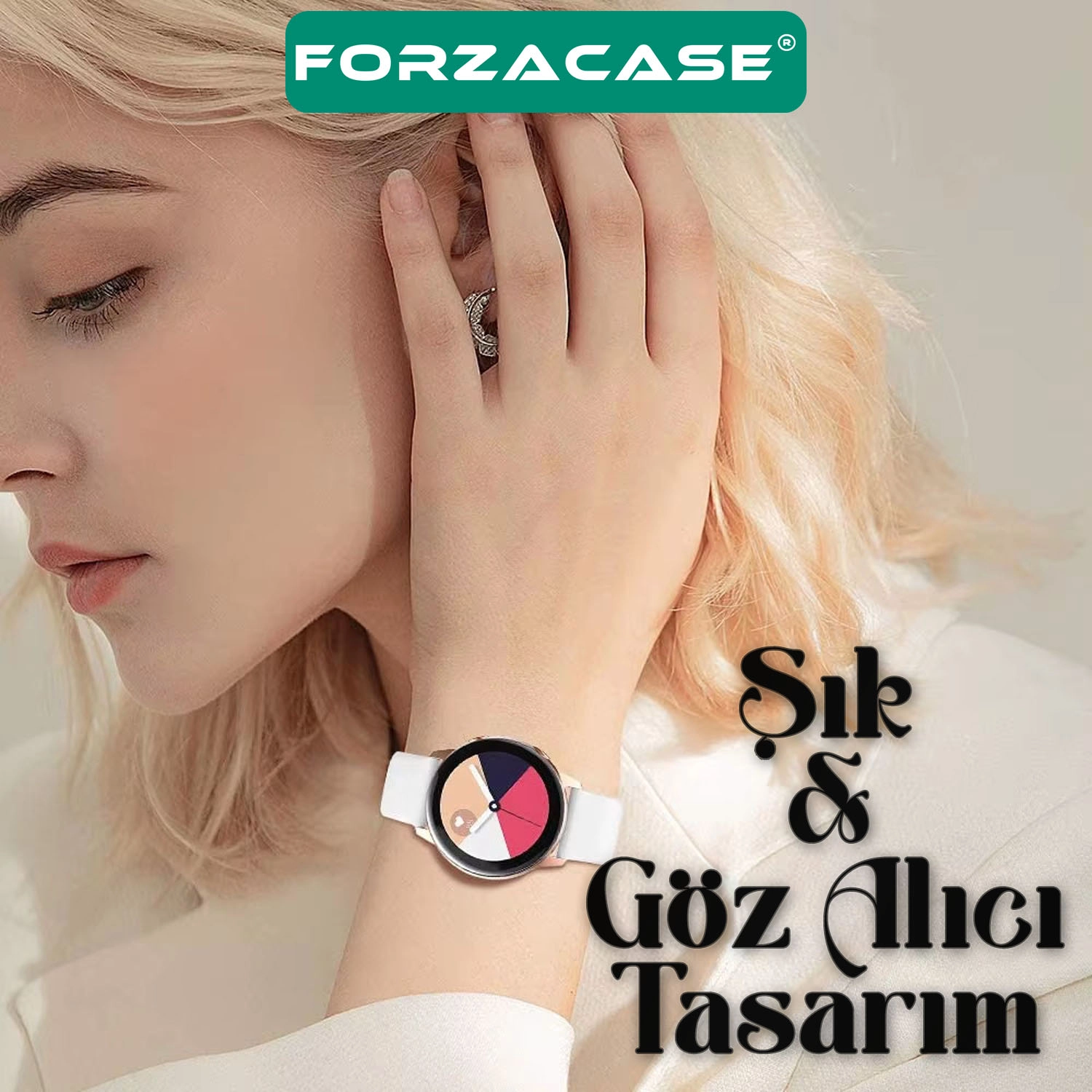 Forzacase Huawei Watch GT 6 46mm ile uyumlu Yumuşak Jel Şık Silikon Kordon Kayış - FC875