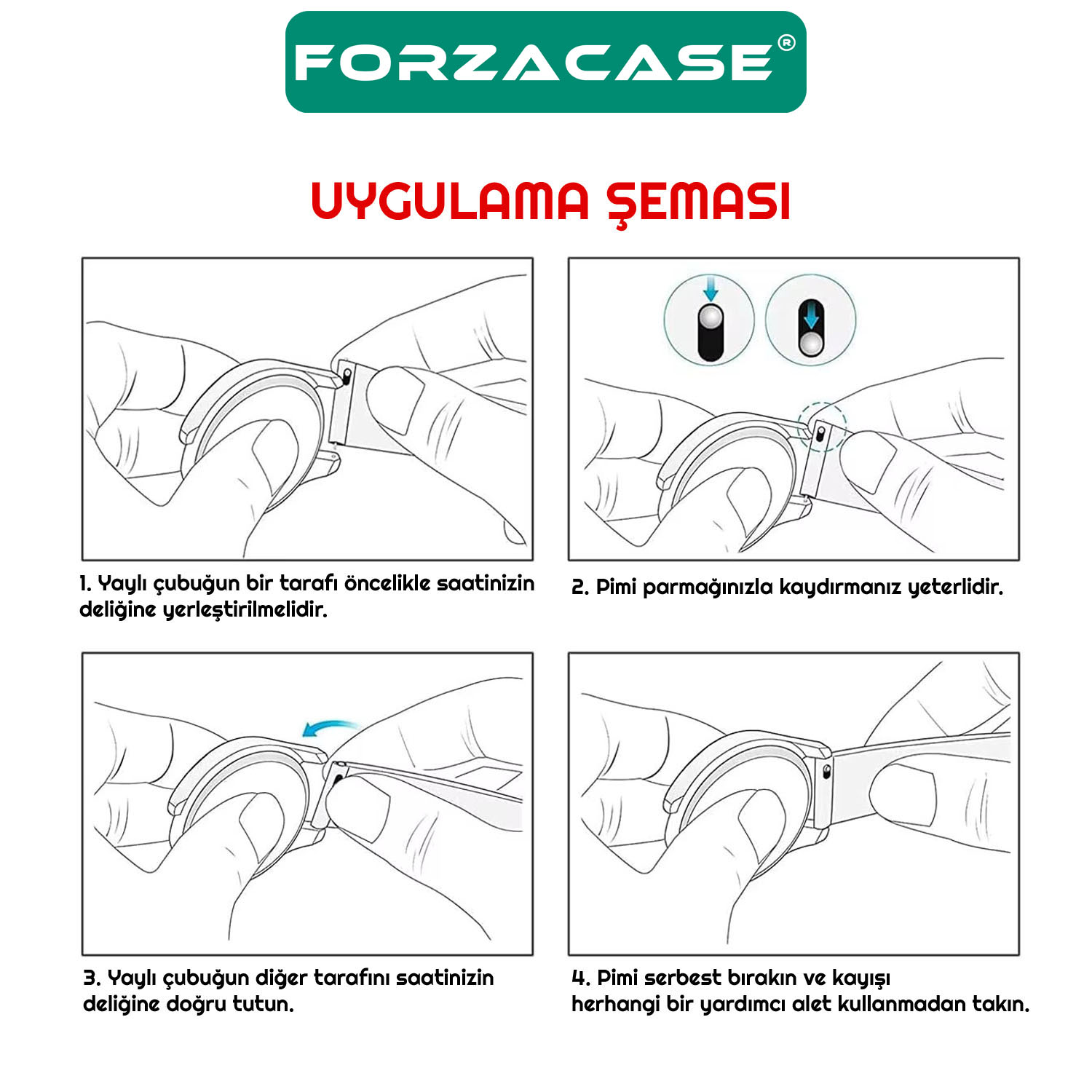 Forzacase Amazfit Pace / Pace 2 ile uyumlu Yumuşak Jel Şık Silikon Kordon Kayış - FC875