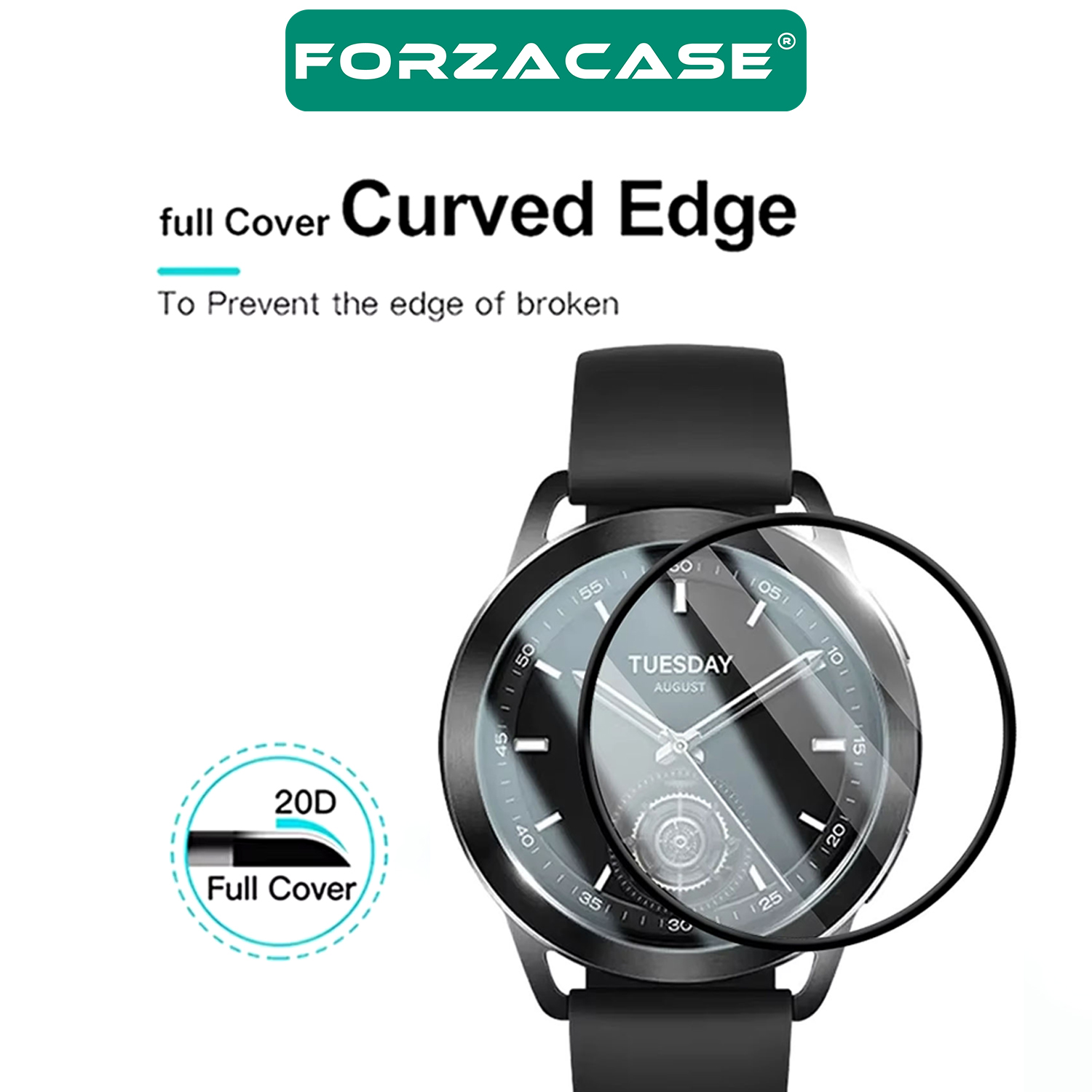 Forzacase Huawei Watch GT5 46 mm ile uyumlu Silikon Kordon Kayış + Ekran Koruma Filmi - FC875