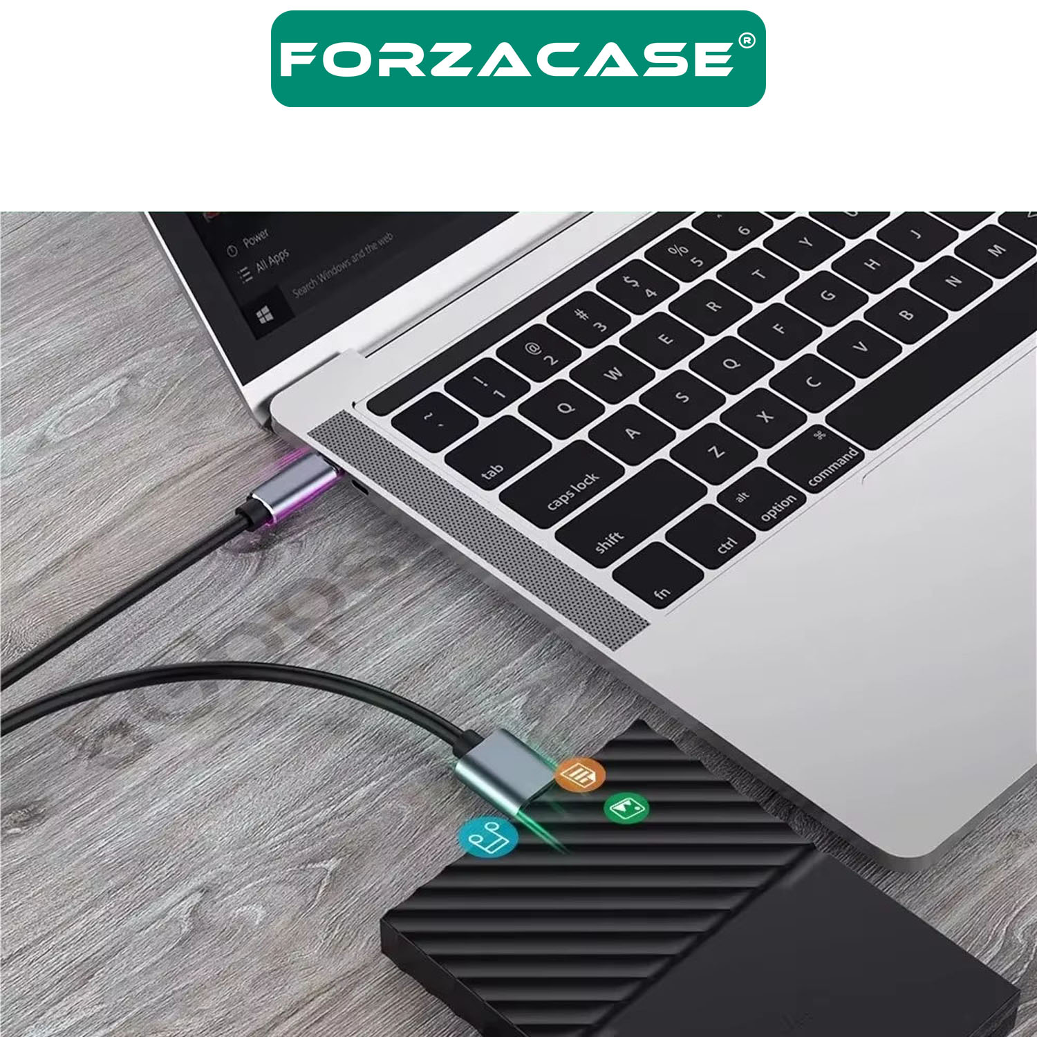 Forzacase Type-C to Micro B 3.0 Şarj ve Data Veri Kablosu 5 Gbps 5V3A 50 cm - FC884