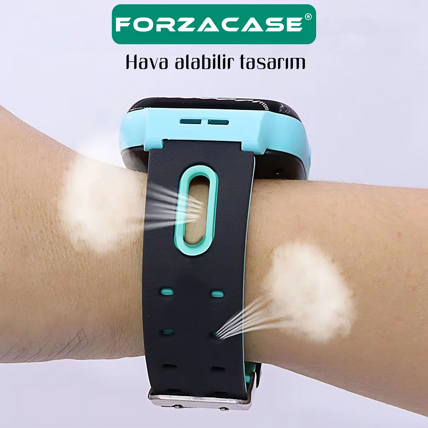 Forzacase Mibro Kids P5 Watch ile uyumlu Çift Renk Şık Silikon Kordon Kayış - FC888