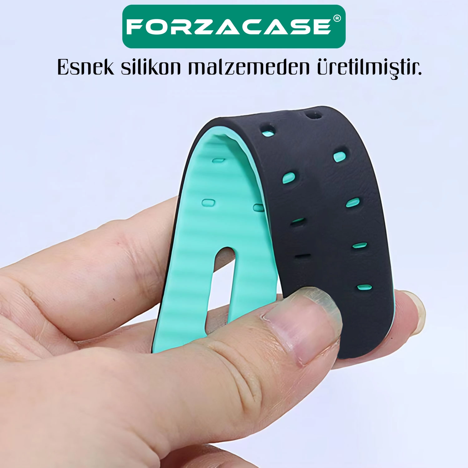 Forzacase Mibro Kids P5 Watch ile uyumlu Çift Renk Şık Silikon Kordon Kayış - FC888