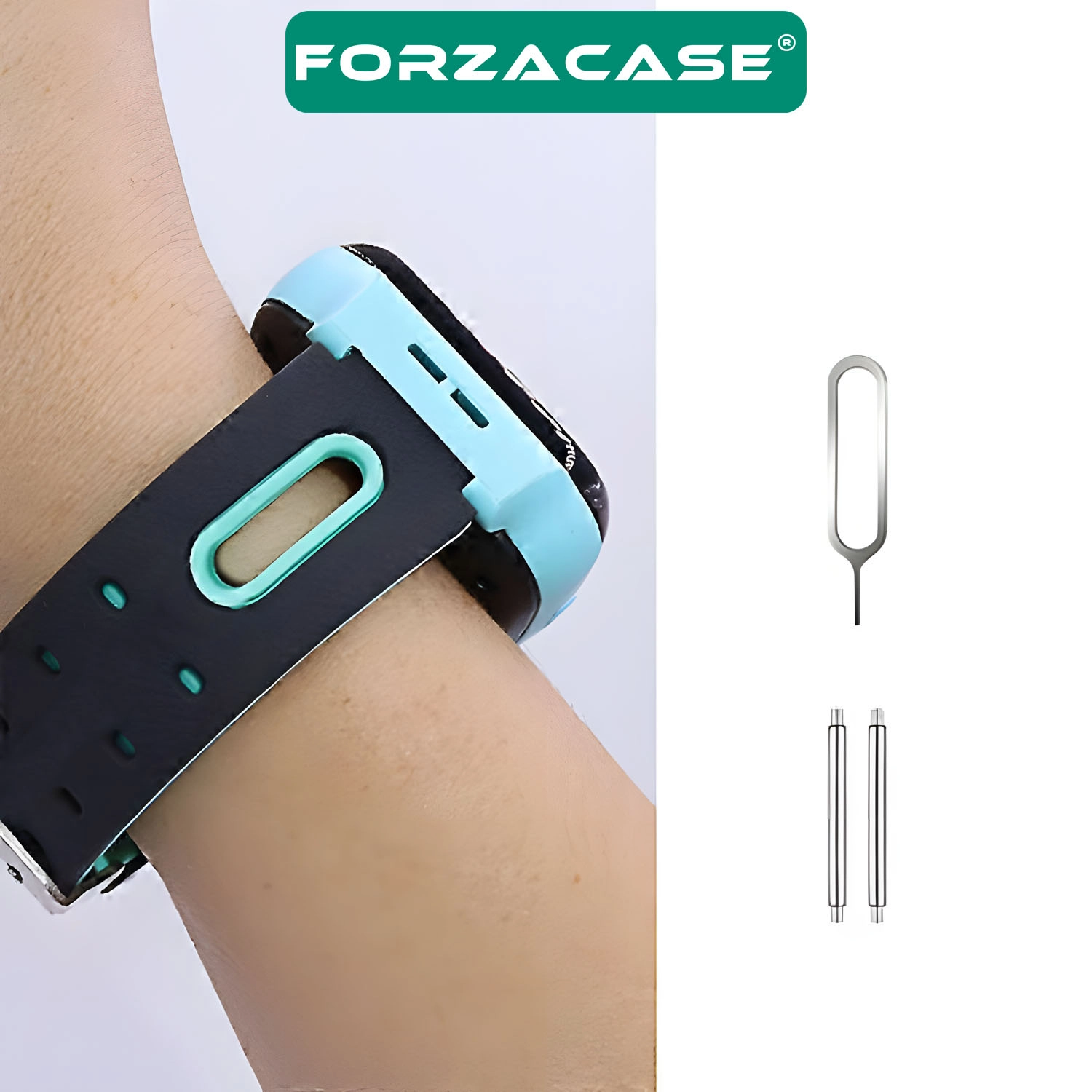 Forzacase Mibro Kids P5 Watch ile uyumlu Çift Renk Şık Silikon Kordon Kayış - FC888