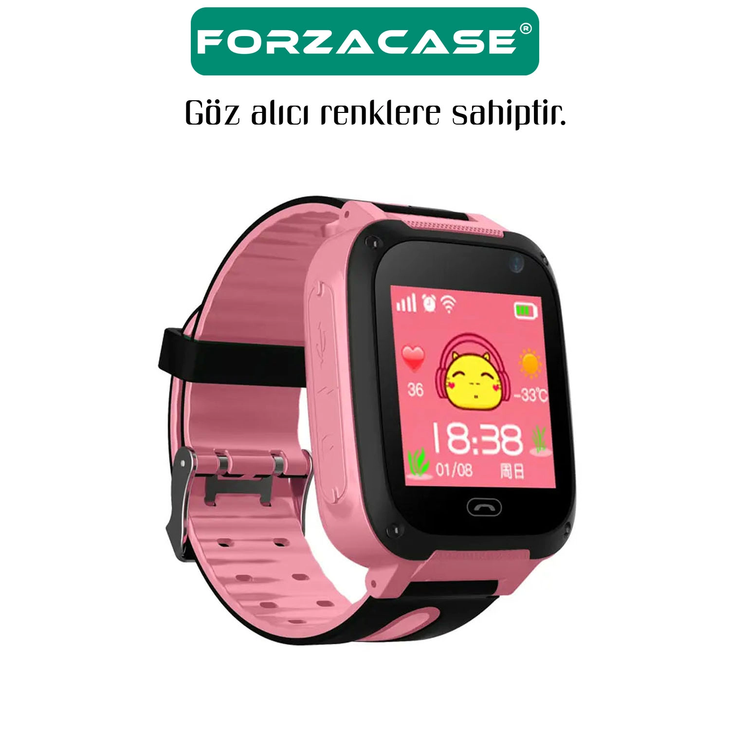 Forzacase Mibro Kids P5 Watch ile uyumlu Çift Renk Şık Silikon Kordon Kayış - FC888