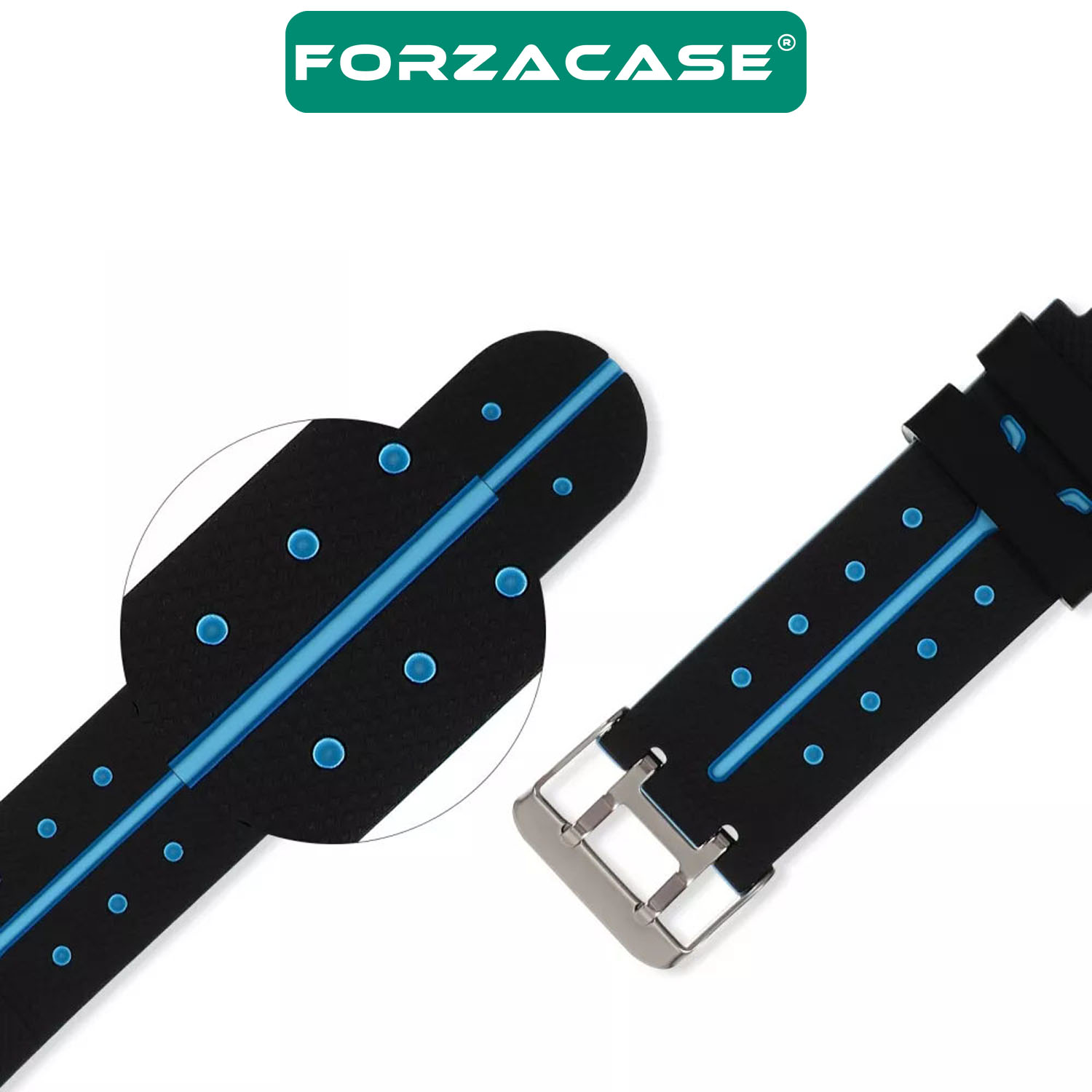 Forzacase 16mm Akıllı Çocuk Saatleri ile uyumlu Çift Renk Şık Silikon Kordon Kayış - FC889