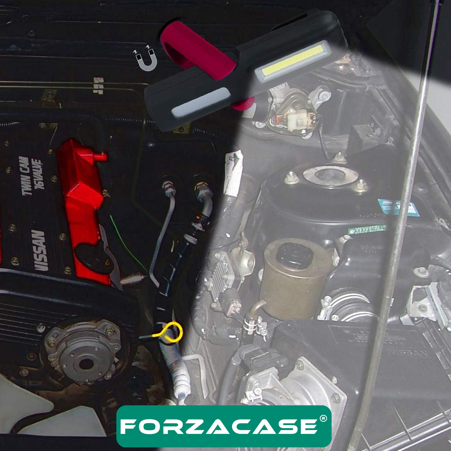 Forzacase 240 Lümen Mıknatıslı Şarjlı Profesyonel LED El Aydınlatma Feneri / Kamp Tamir için - FC890