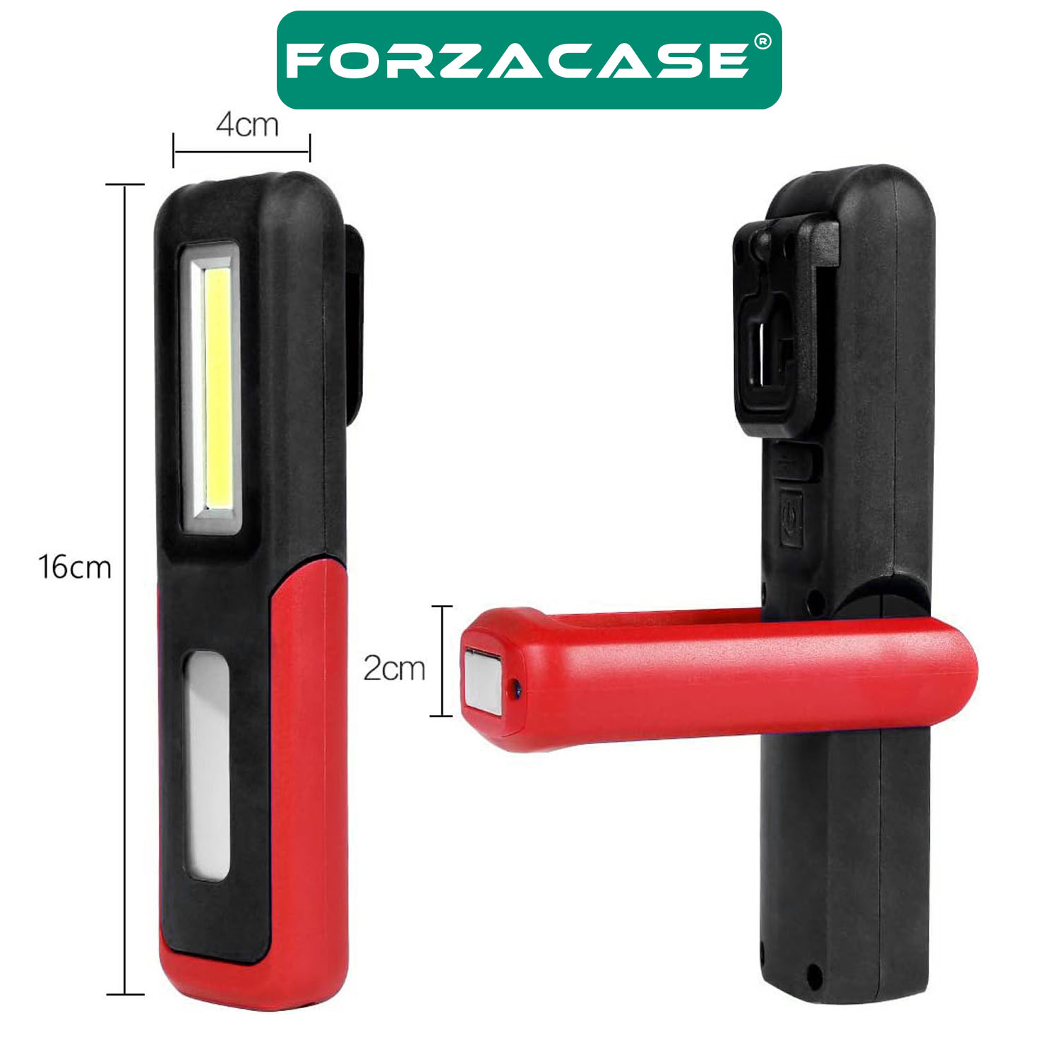 Forzacase 240 Lümen Mıknatıslı Şarjlı Profesyonel LED El Aydınlatma Feneri / Kamp Tamir için - FC890