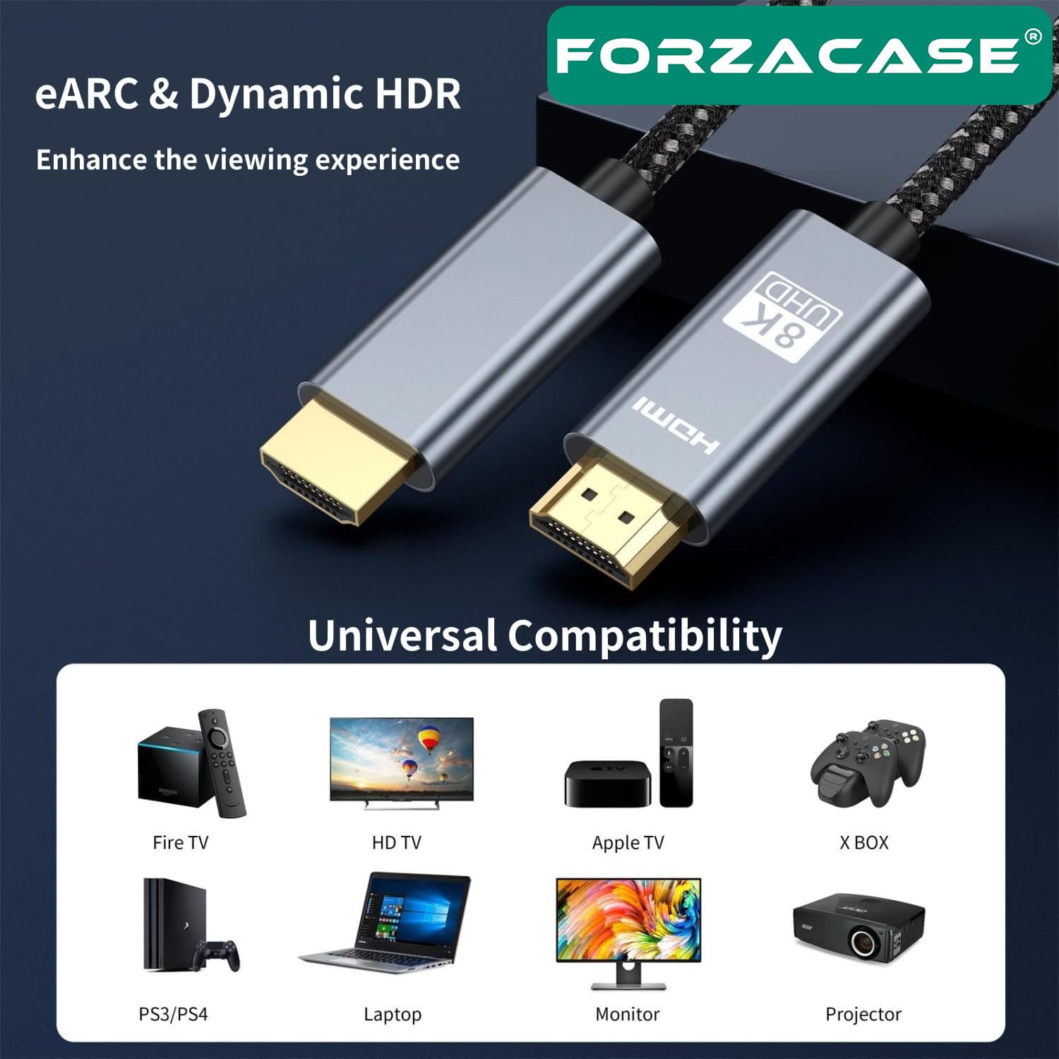 Forzacase DP to DP Kablo 8K 60hz / 4K 120hz Görüntü Aktarıcı Kablo 2 metre - FC895
