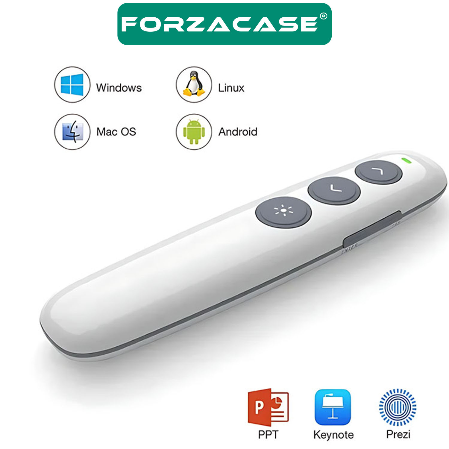 Forzacase 2.4 GHz Kablosuz Sunum Kumandası Sunum Slayt Kumandası 100 Metre Çekim Mesafeli - FC904