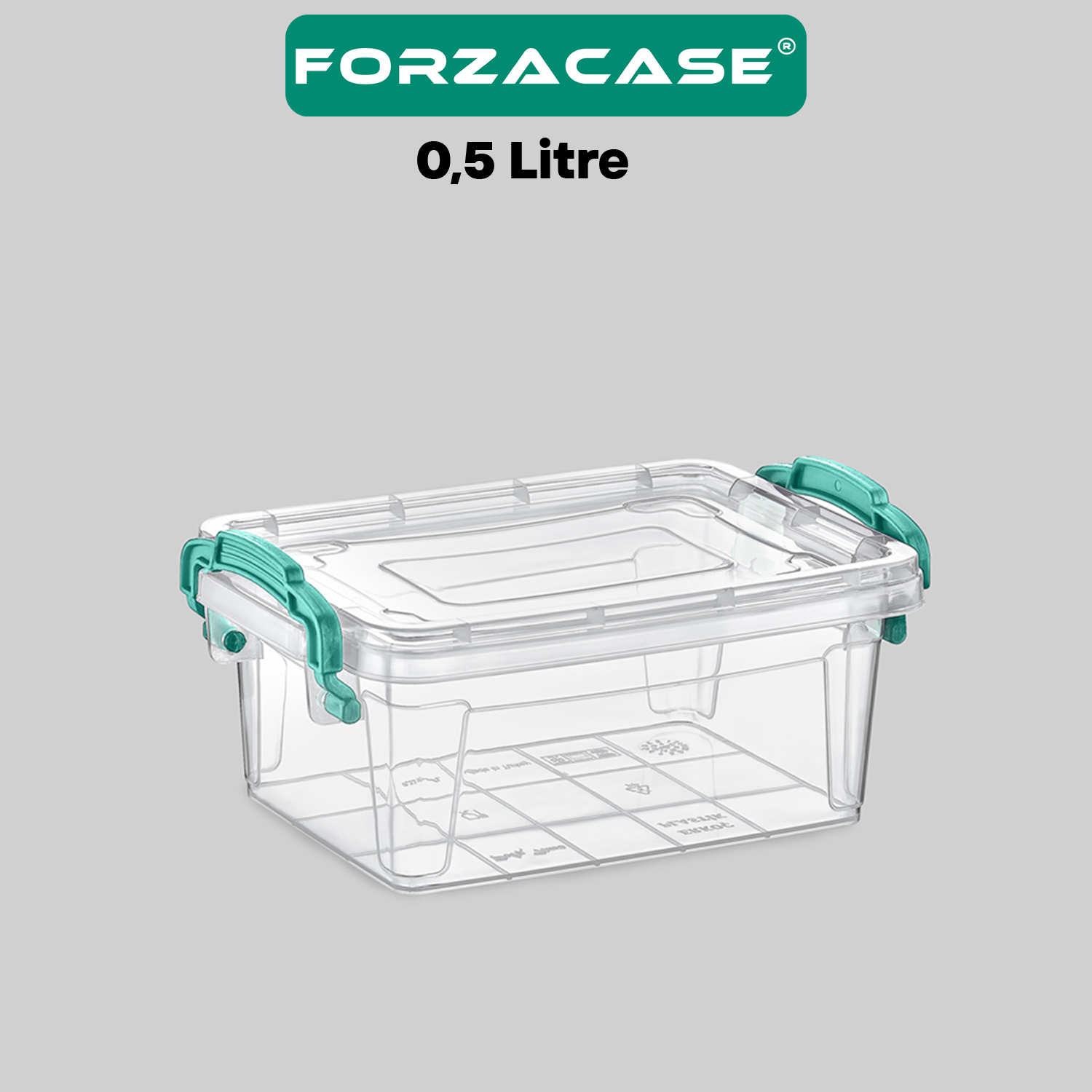 Forzacase 3’lü Dikdörtgen Erzak Bakliyat Mutfak Saklama Kabı Kapaklı 0,5 / 0,75 / 1 Litre - FC905