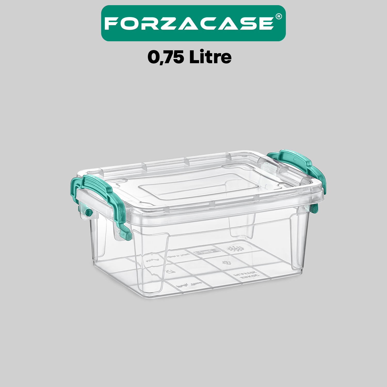 Forzacase 3’lü Dikdörtgen Erzak Bakliyat Mutfak Saklama Kabı Kapaklı 0,5 / 0,75 / 1 Litre - FC905