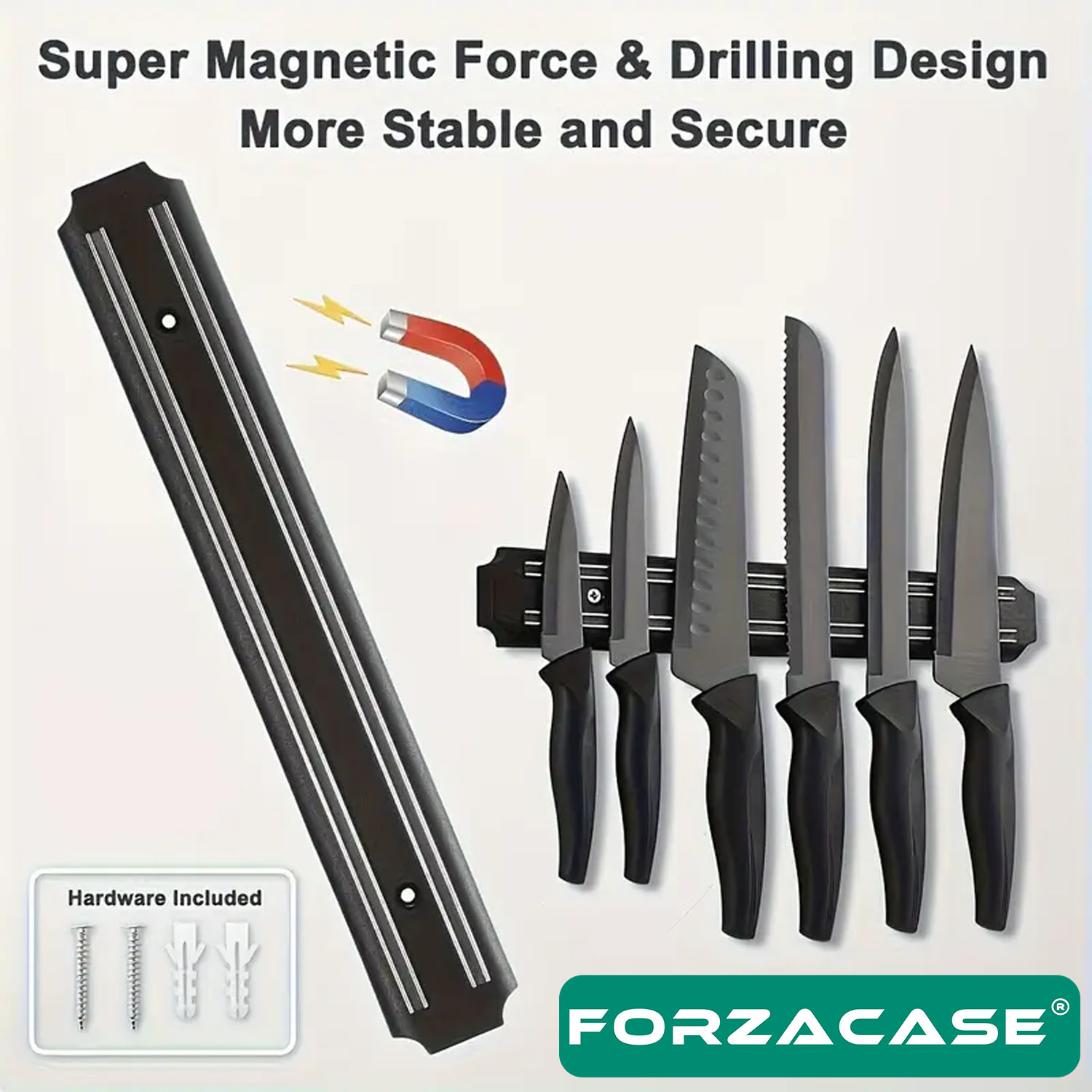 Forzacase Duvara Monte Manyetik Bıçak Askısı 33 cm - FC906