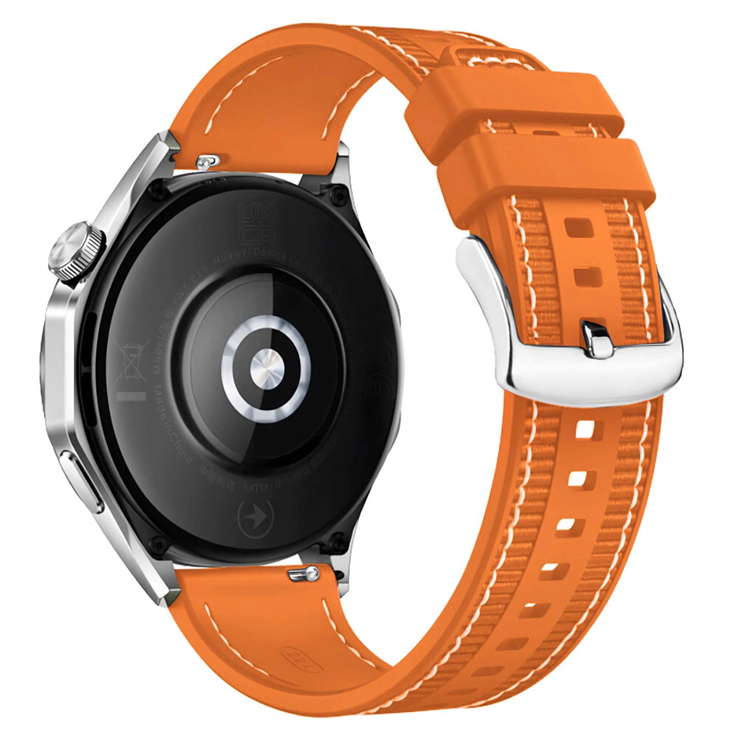 Forzacase Huawei Watch GT 6 46mm ile uyumlu Dikişli Kumaş Görünüm Silikon Kordon Kayış - FC910