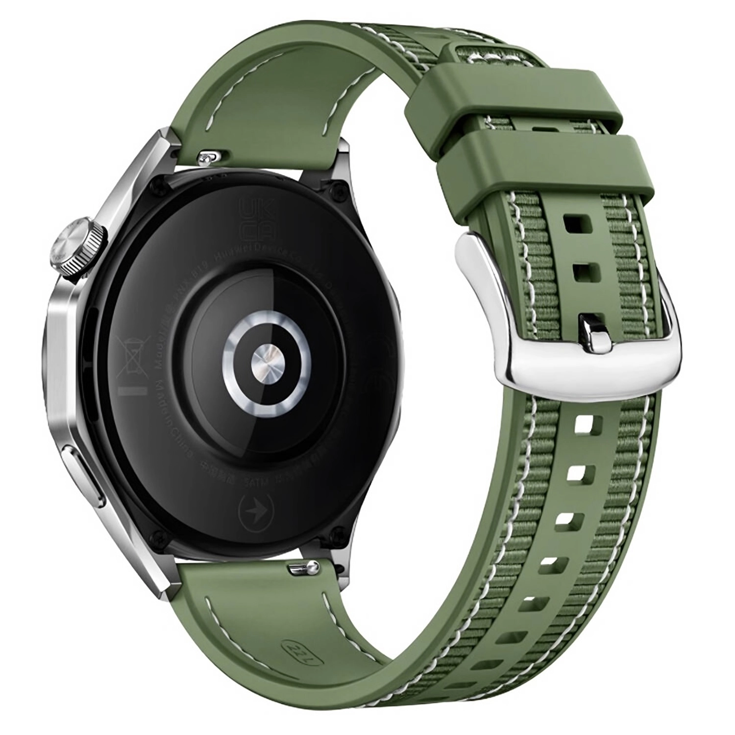 Forzacase Havit M9030 Pro 46mm ile uyumlu Dikişli Kumaş Görünüm Silikon Kordon Kayış - FC910