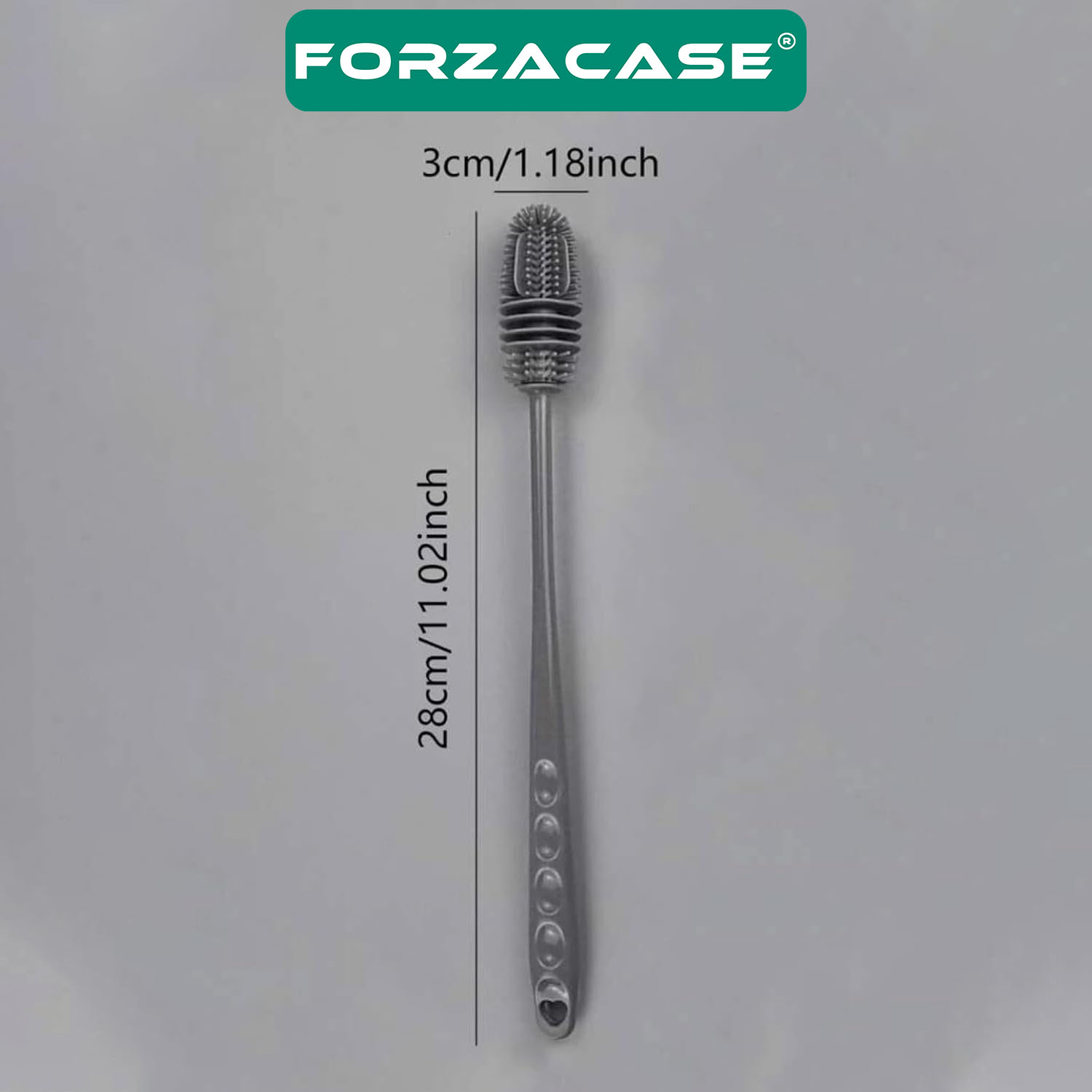Forzacase Silikon Uzun Saplı Kavanoz Vazo Bardak Yıkama Fırçası- FC914