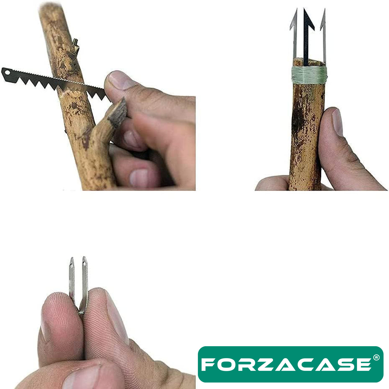 Forzacase Balıkçı Çengelleri Hayatta Kalma Kamp Aracı Çok Fonksiyonlu Balıkçı Kiti Siyah - FC917
