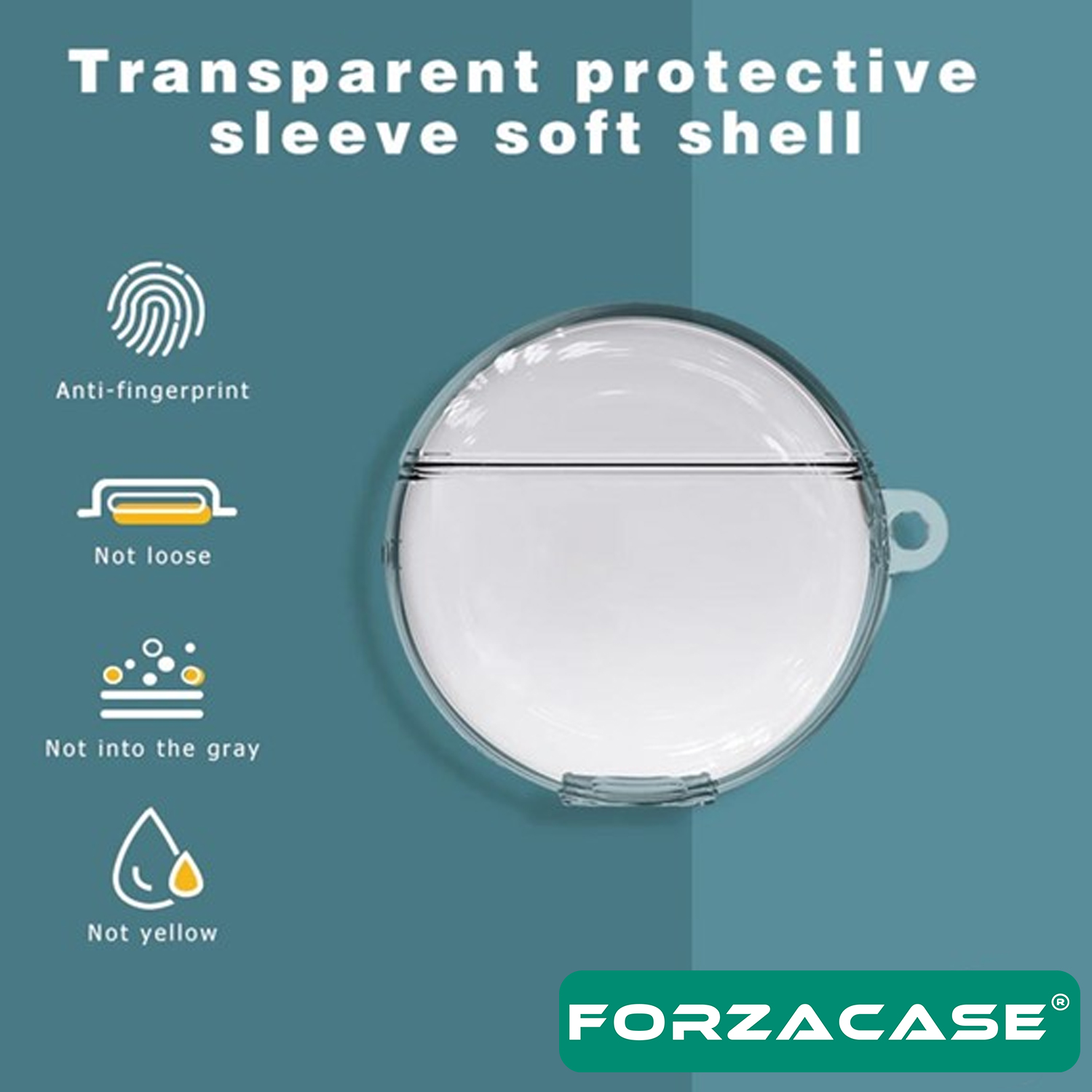 Forzacase Huawei FreeBuds 4E 2024 uyumlu Şeffaf Anahtar Askılıklı Bluetooth Kulaklık Kılıfı - FC927