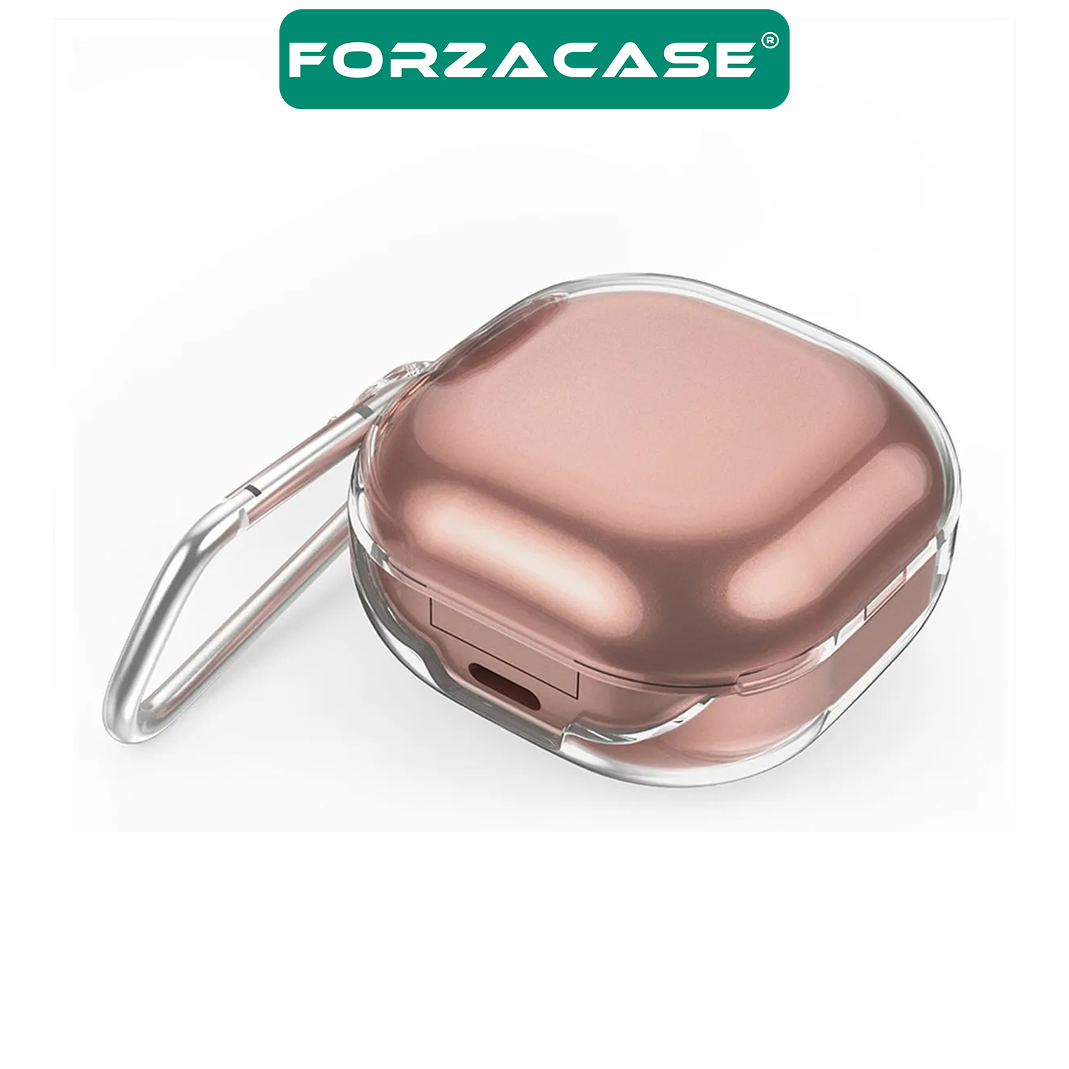 Forzacase Samsung Galaxy Buds 2 / Buds 2 Pro uyumlu Şeffaf Anahtar Askılıklı Bluetooth Kulaklık Kılıfı - FC927