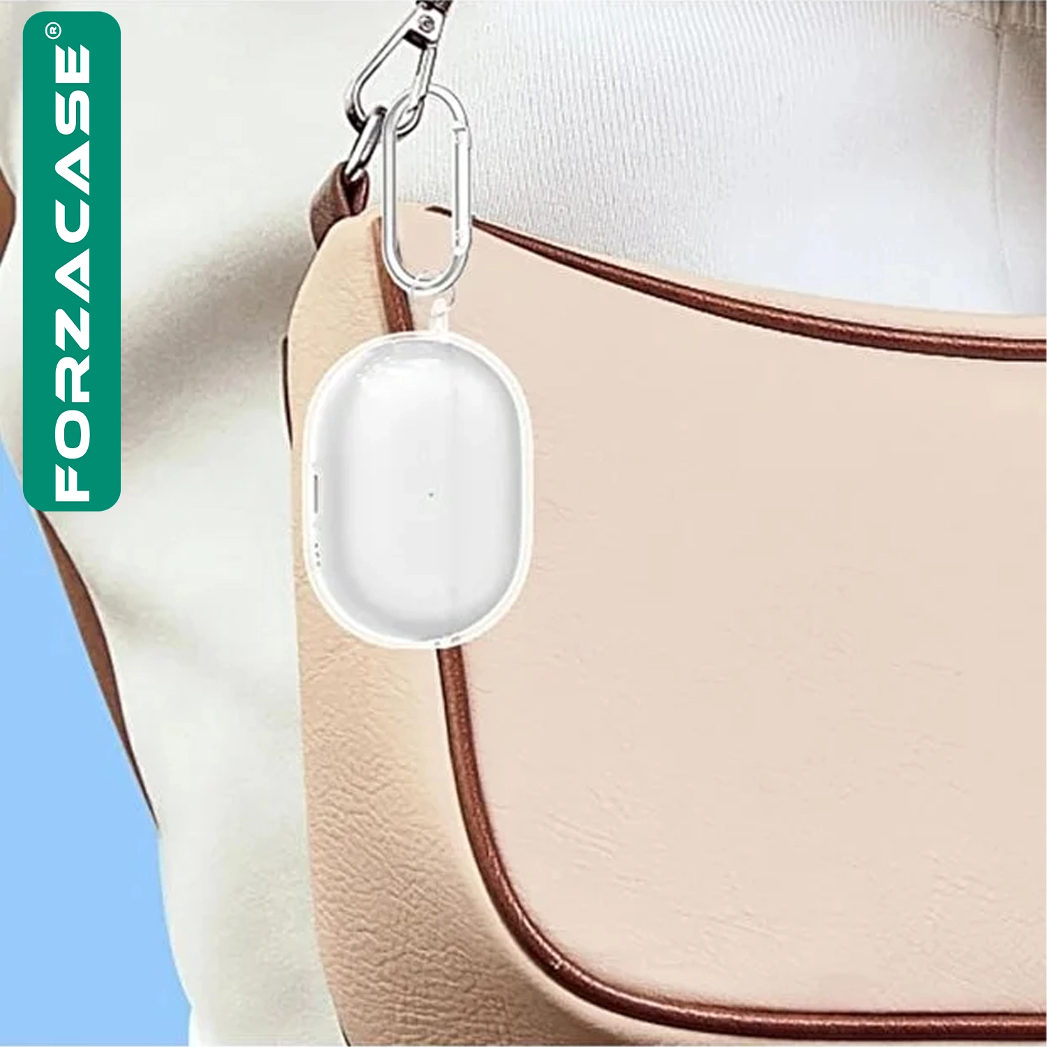 Forzacase Huawei FreeBuds Pro 5 ile uyumlu Şeffaf Anahtar Askılıklı Bluetooth Kulaklık Kılıfı - FC927
