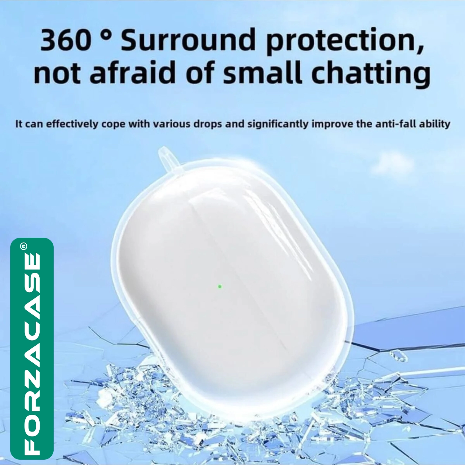 Forzacase Huawei FreeBuds Pro 5 ile uyumlu Şeffaf Anahtar Askılıklı Bluetooth Kulaklık Kılıfı - FC927