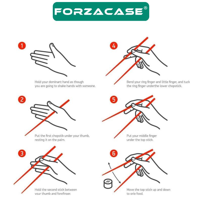 Forzacase Çok Kullanımlık Bambu Çin Çubuğu Chopsticks 24 cm 4 Adet - FC928
