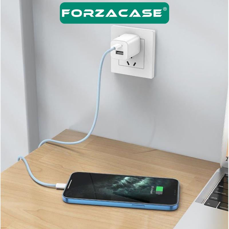 Forzacase 3A Type-C to Lightning Renkli Örgülü Hızlı Şarj ve Veri Aktarım Kablosu 1 metre - FC929
