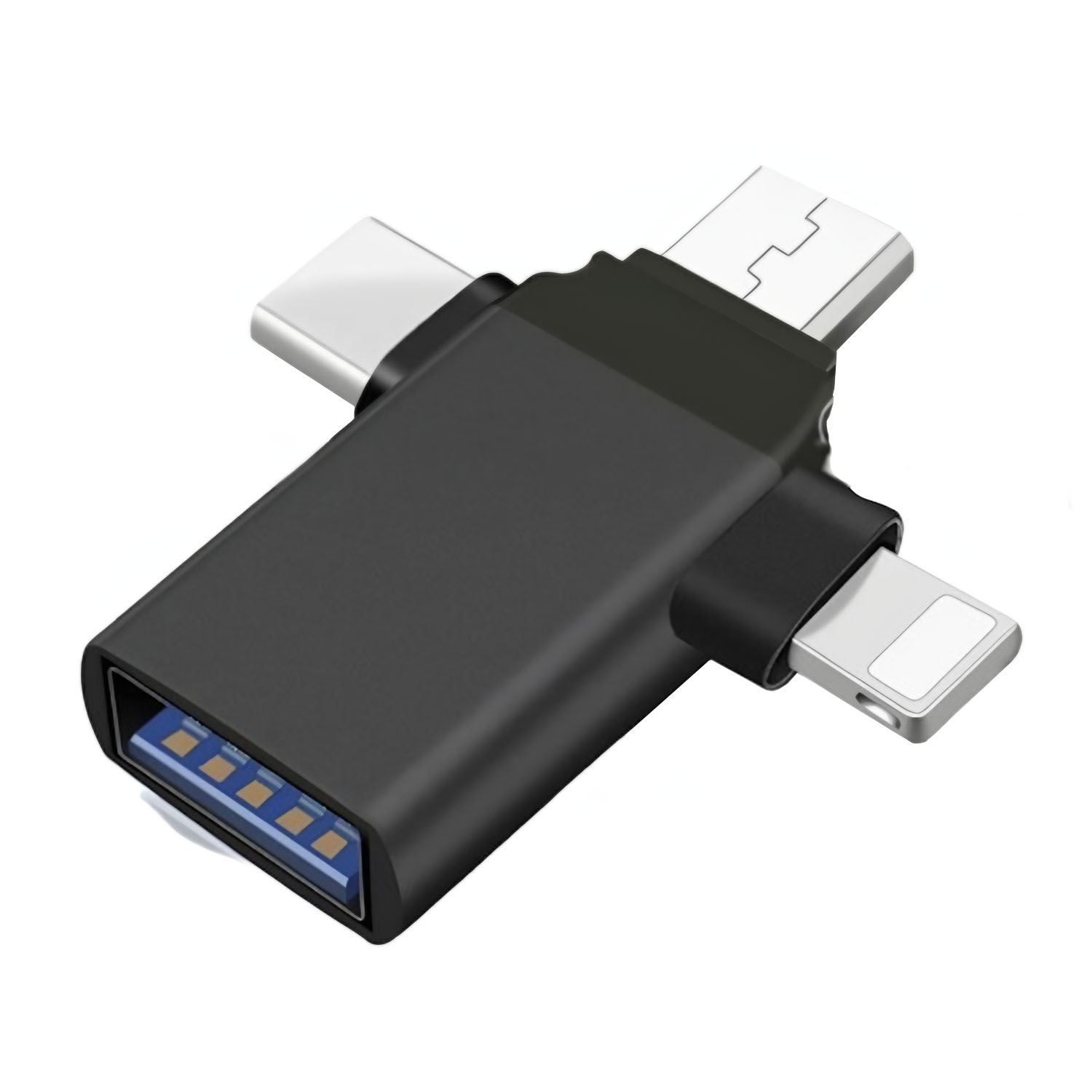 Forzacase Micro USB Type-C Lightning to 4in1 OTG USB Çevirici Kamera Flash Bellek Adaptör - FC930