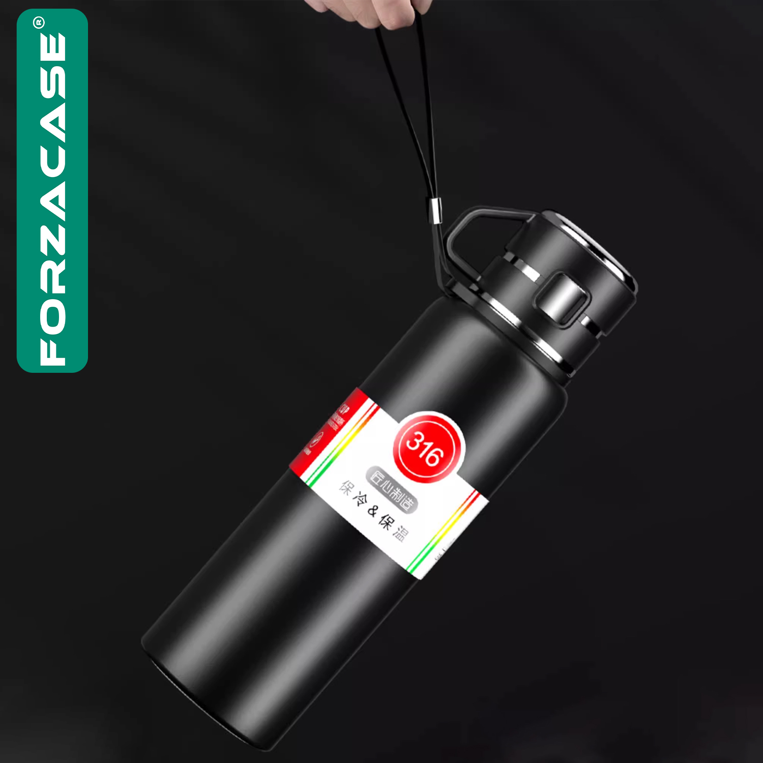 Forzacase Paslanmaz Çelik 1 Litre 10 Saat Sıcak Soğuk Tutan Bardaklı Çay Kahve Su Termosu - FC938