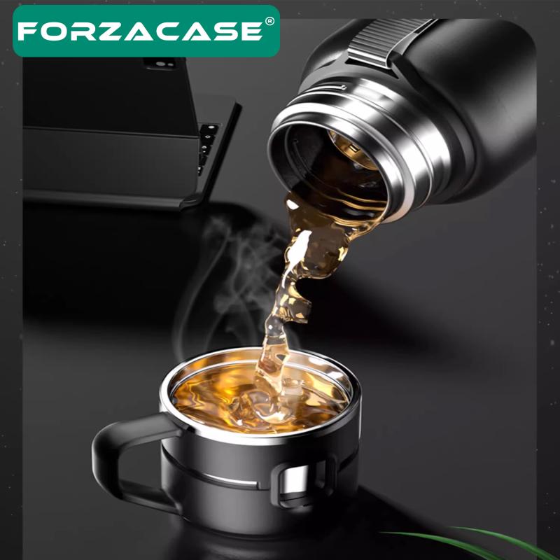 Forzacase Paslanmaz Çelik 1 Litre 10 Saat Sıcak Soğuk Tutan Bardaklı Çay Kahve Su Termosu - FC938
