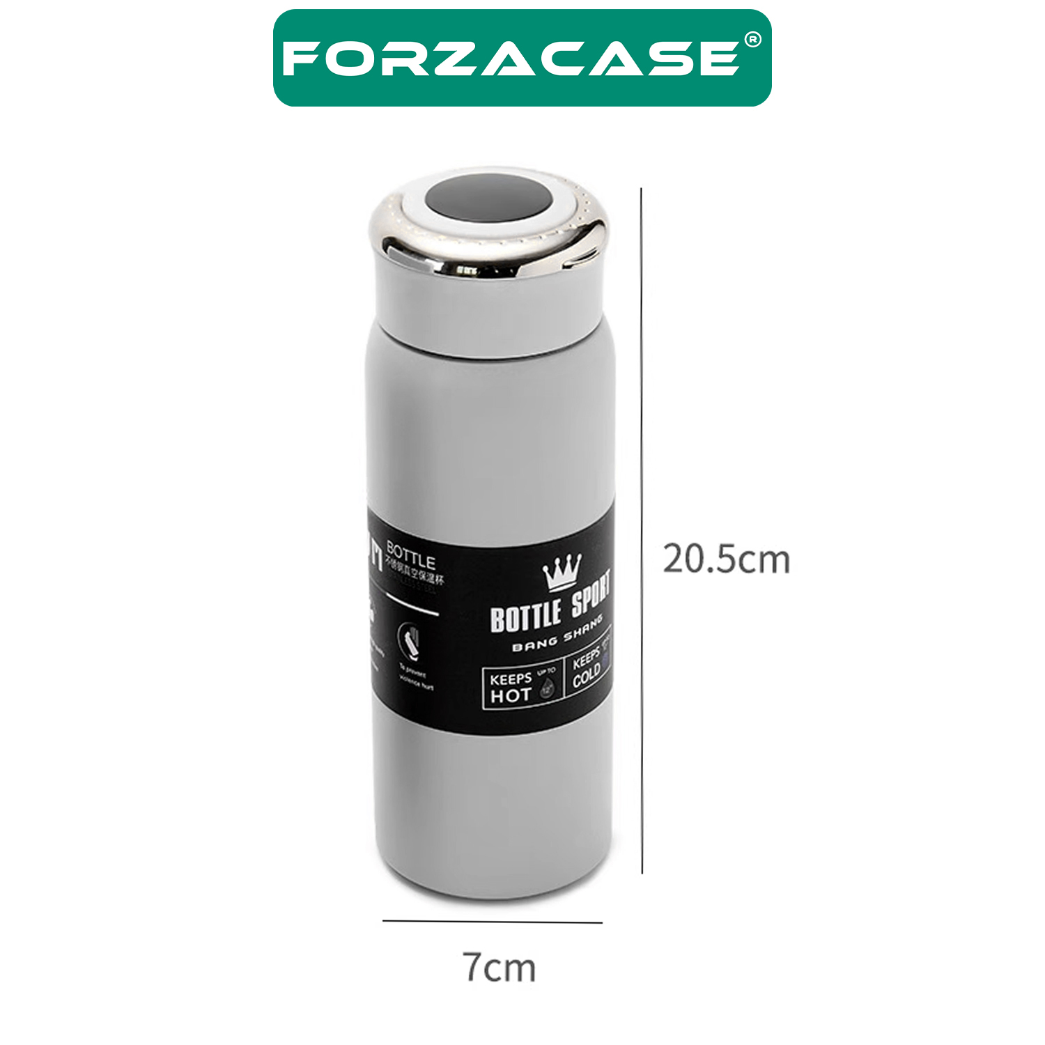 Forzacase Paslanmaz Çelik Dijital Termometreli 500 ml Sıcak Soğuk Tutan Çay Kahve Su Termosu - FC939