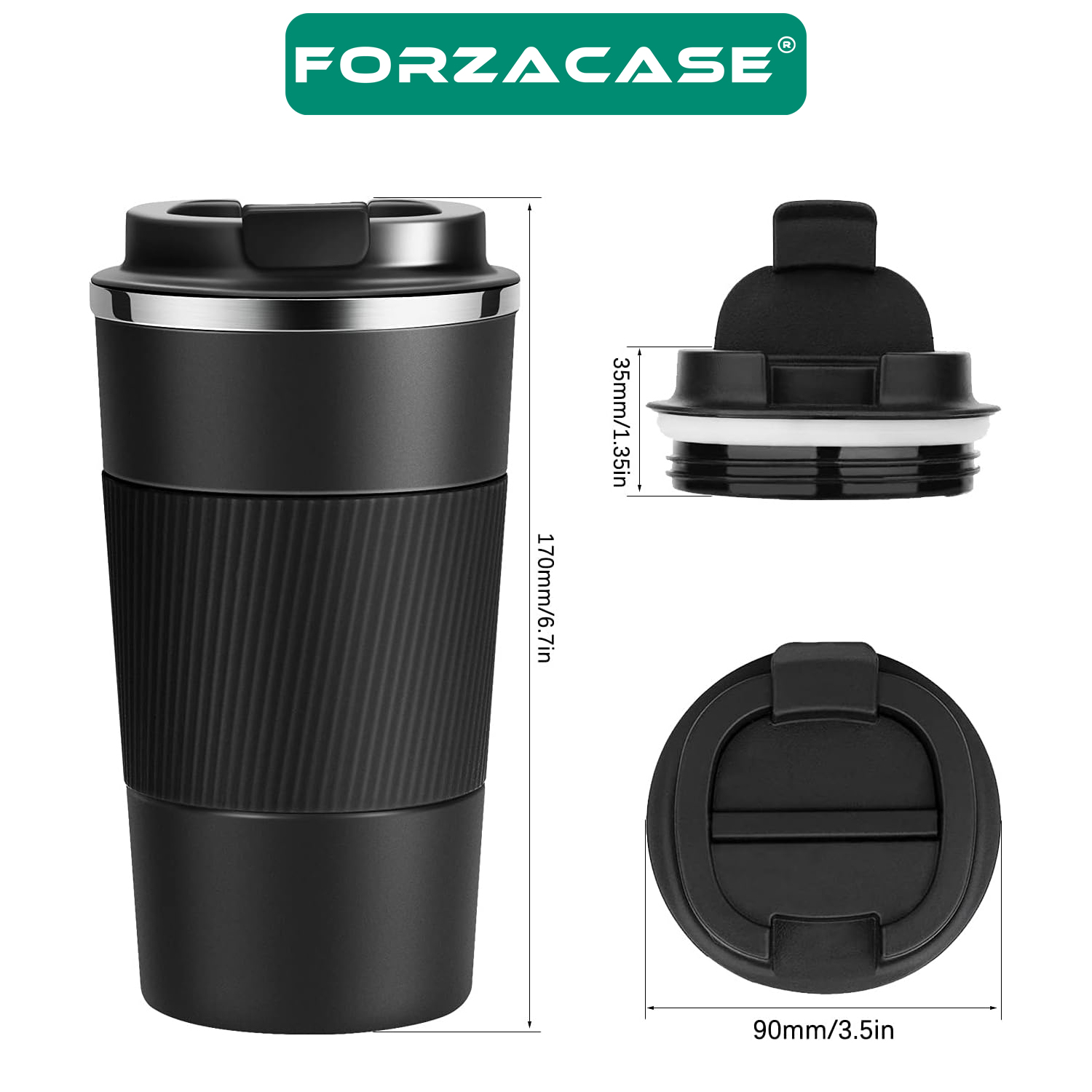 Forzacase 304 Paslanmaz Çelik 500 ml 6 Saat Sıcak Soğuk Tutan Çay Kahve Su Termosu - FC943