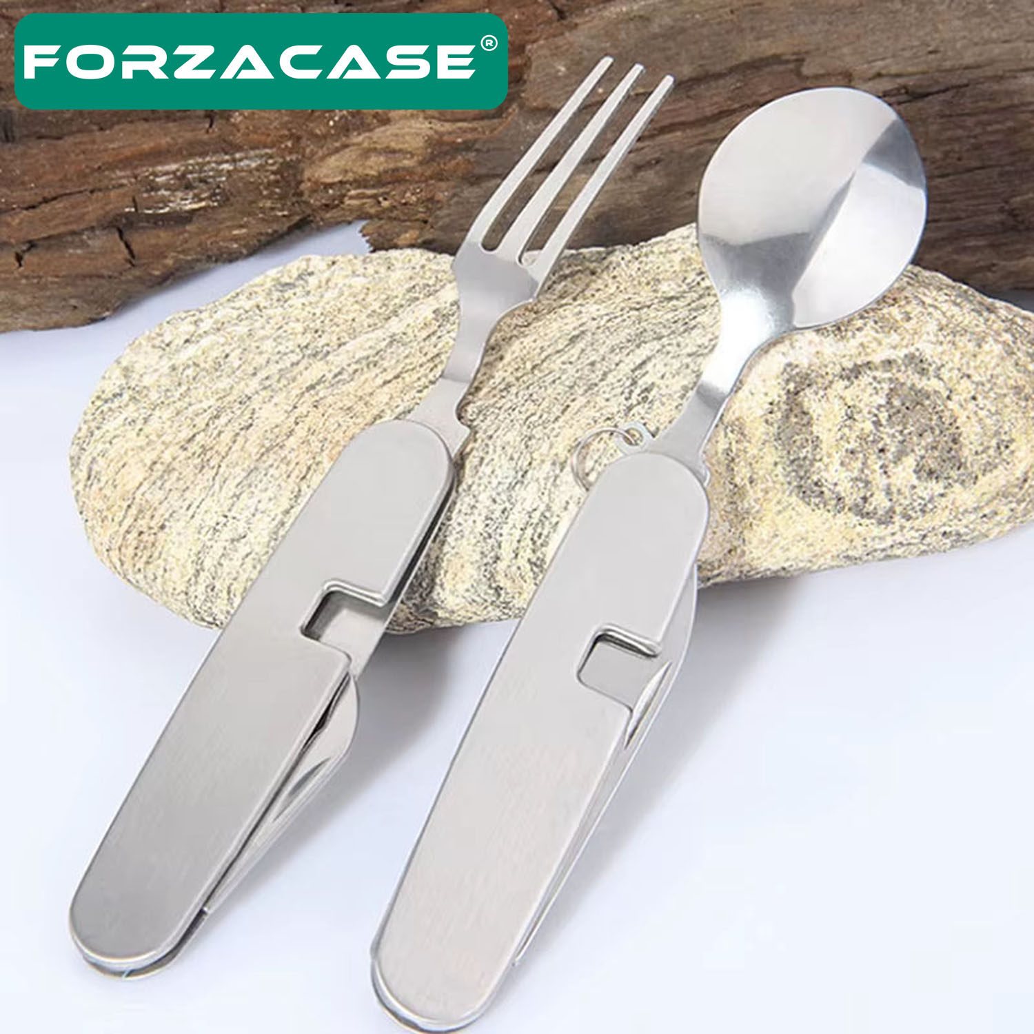 Forzacase Çok Amaçlı 5 Fonksiyonlu İsviçre Çakısı Çatal Kaşık Bıçak Tirbüşon Konserve Açıcı - FC950