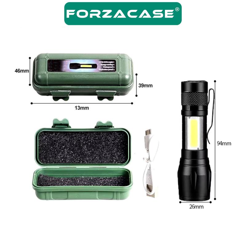 Forzacase Outdoor Kamp için Kutulu Şarj Edilebilir Çakarlı 3 Fonksiyonlu El Feneri - FC953