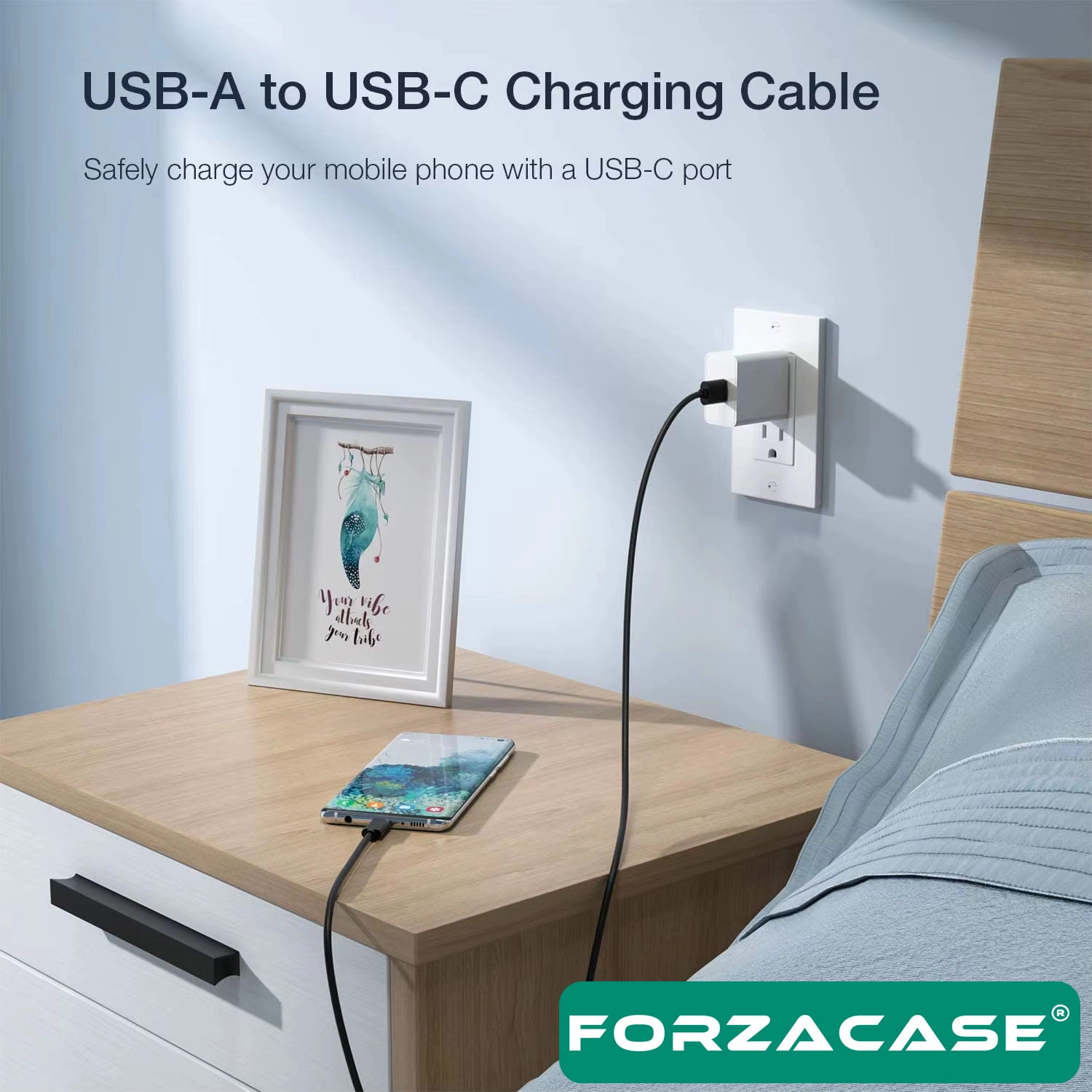 Forzacase 3A Type-C USB Şarj ve Data Kablosu 2 metre Siyah - FC965
