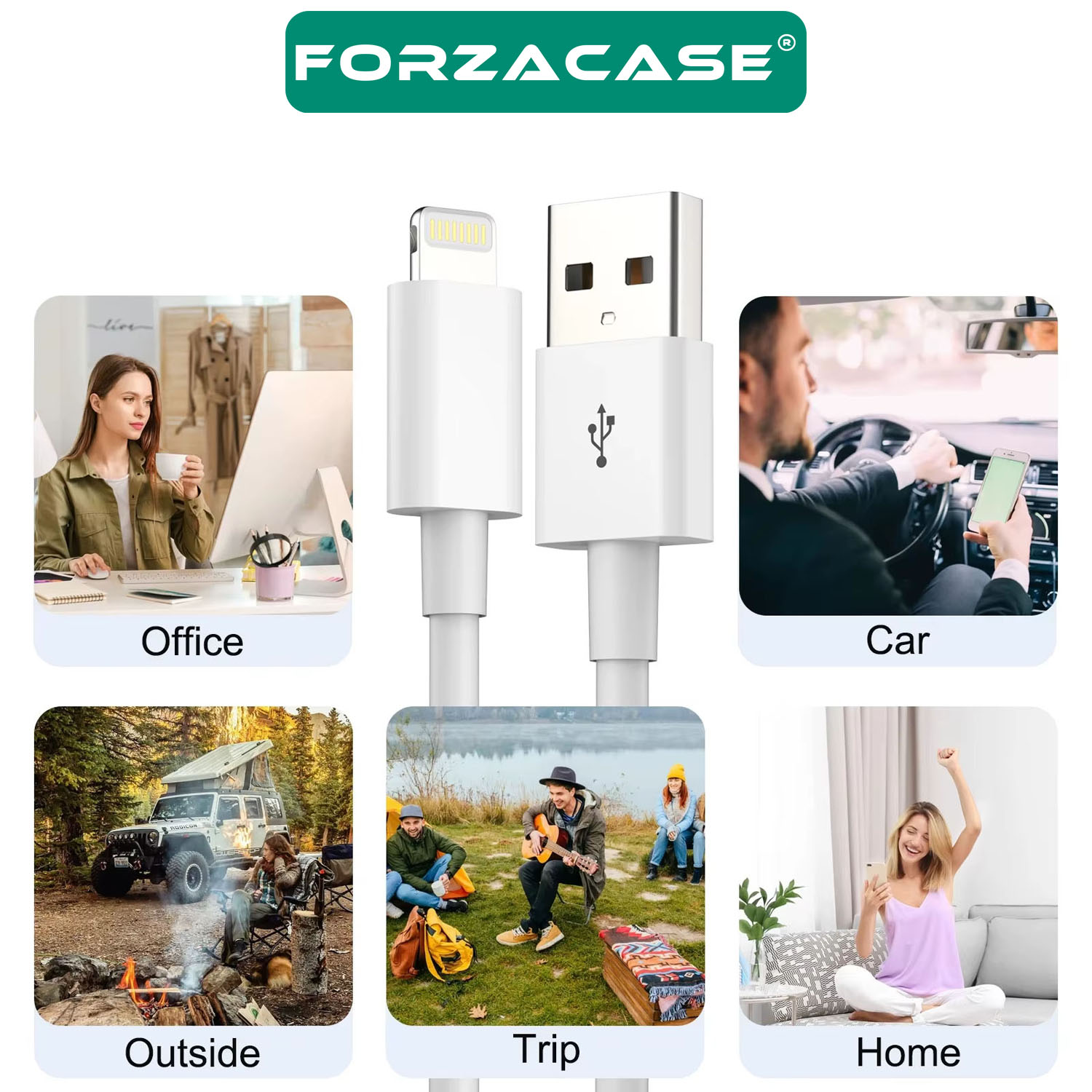 Forzacase iPhone Lightning USB Şarj ve Data Kablosu 3 metre - FC968