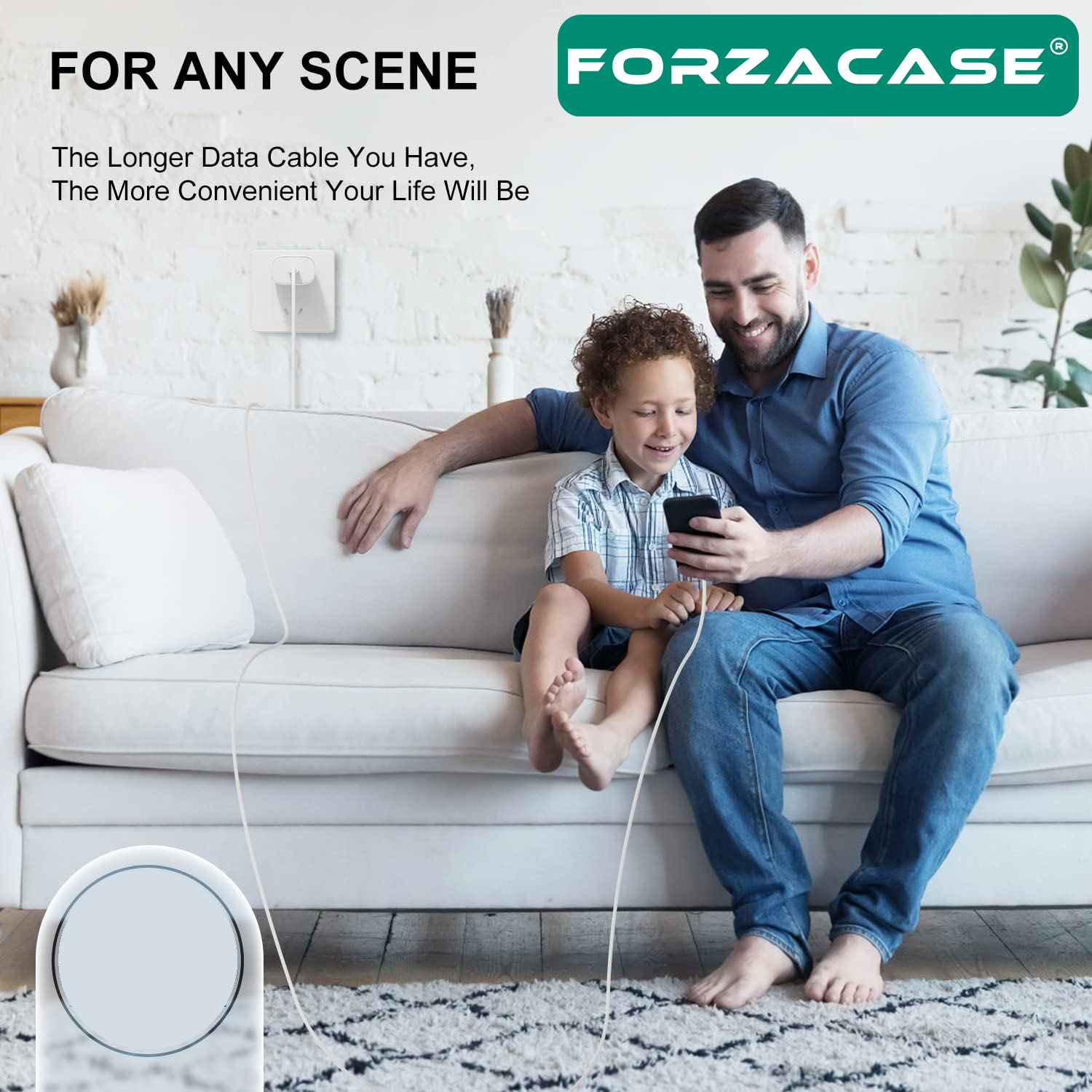 Forzacase iPhone Lightning USB Şarj ve Data Kablosu 5 metre - FC970