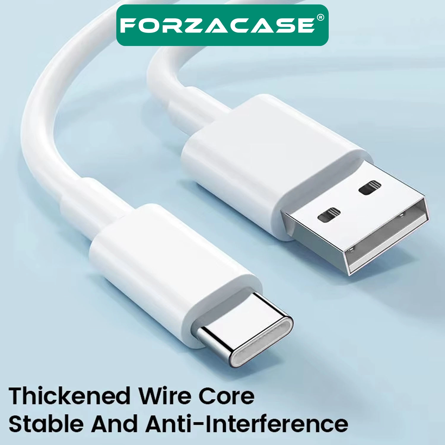 Forzacase 3A Type-C USB Şarj ve Data Kablosu 5 metre Beyaz - FC1162