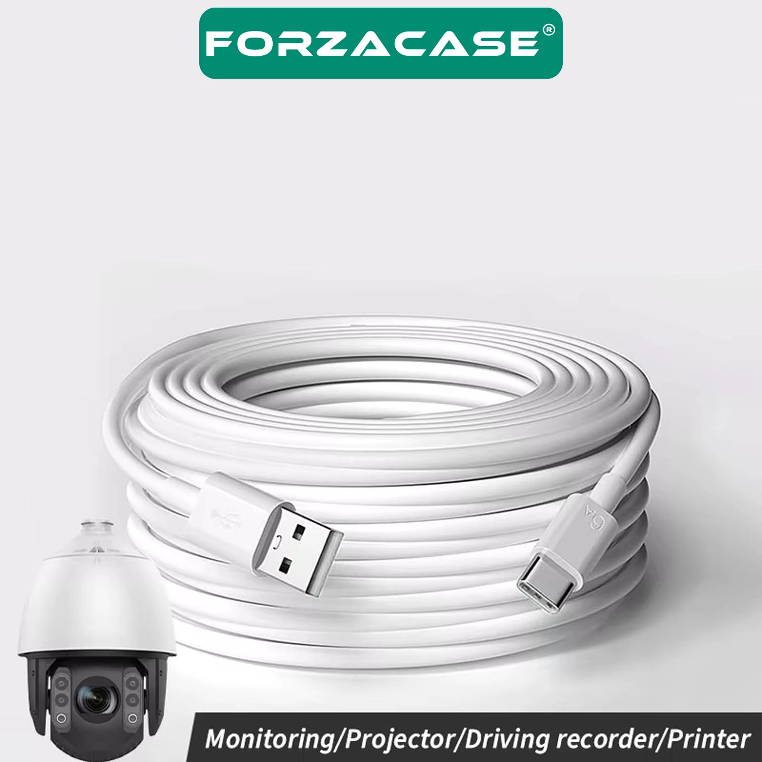 Forzacase 3A Type-C USB Şarj ve Data Kablosu 5 metre Beyaz - FC1162