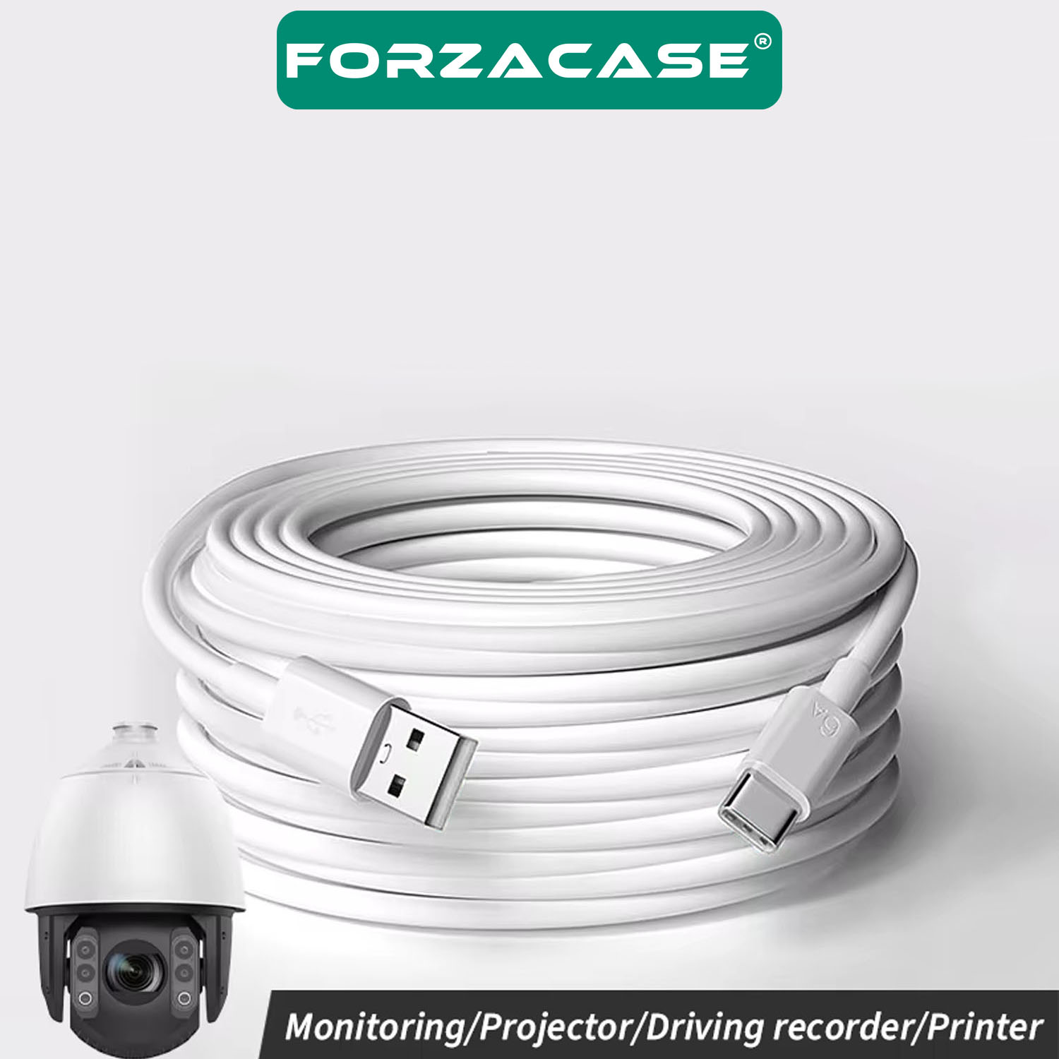 Forzacase 3A Type-C USB Şarj ve Data Kablosu 3 metre Beyaz - FC971