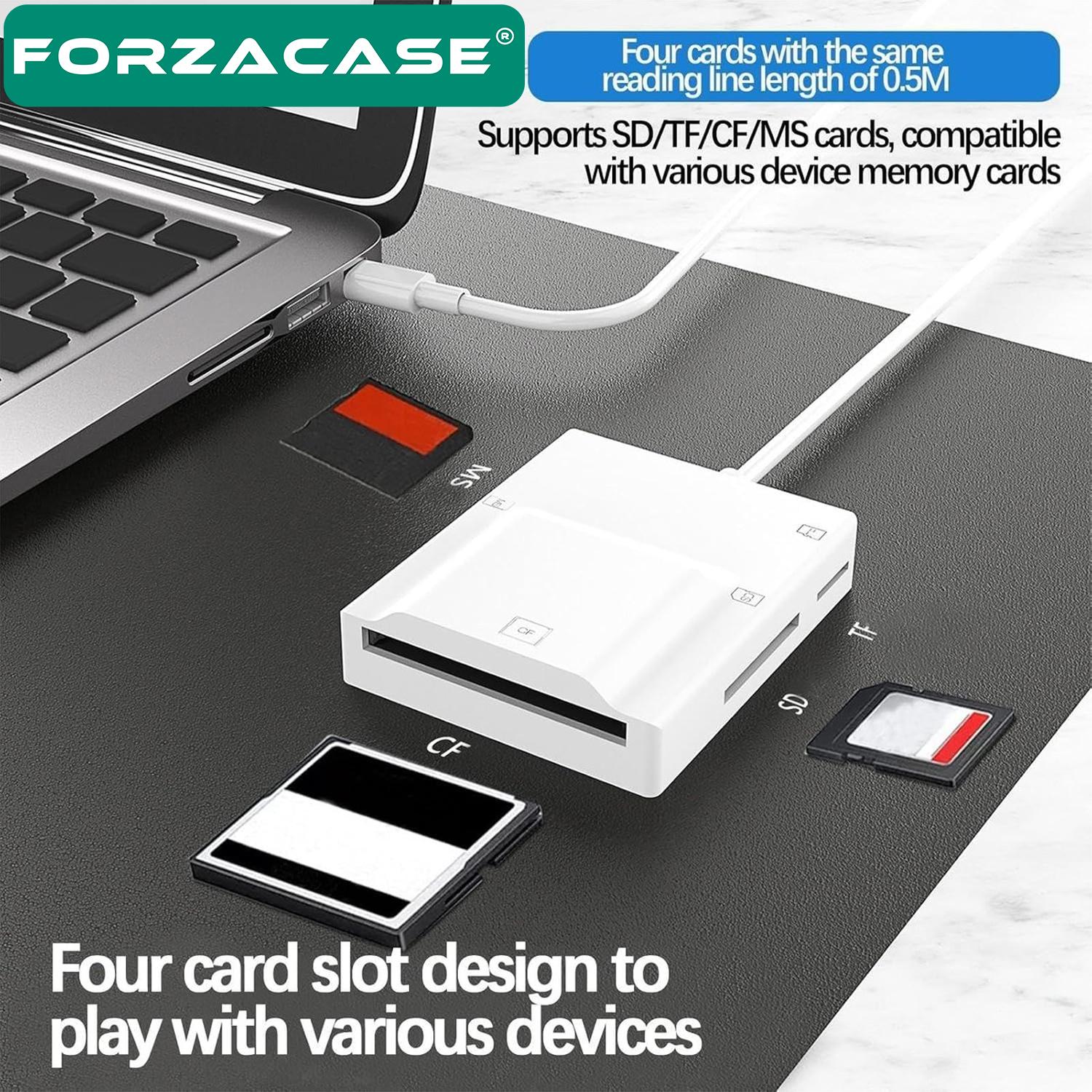 Forzacase USB 3.0 4in1 USB to SD / Micro SD / TF Kart Okuyucu Adaptör - FC973