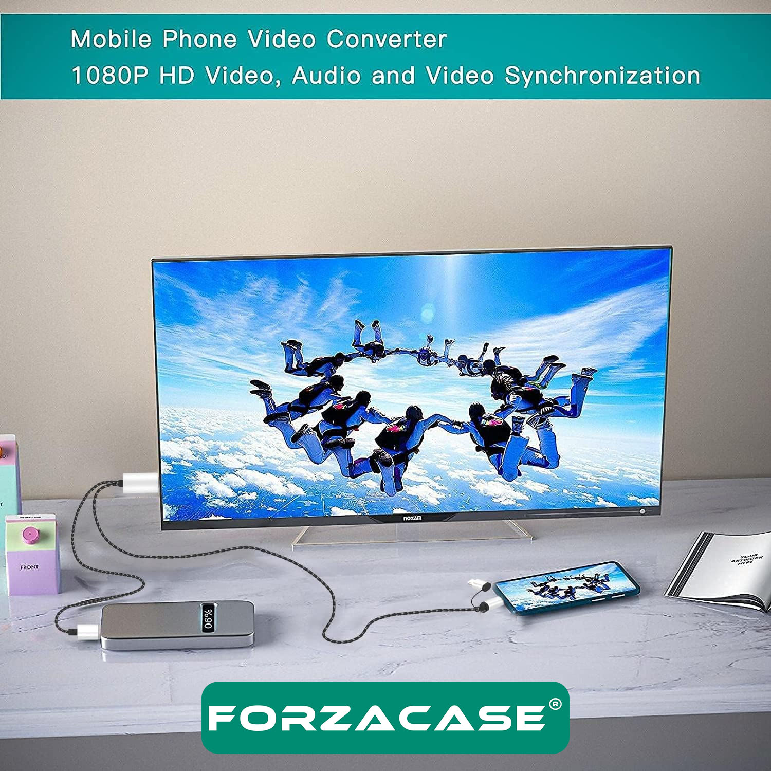 Forzacase 1080p 60 hz Görüntü Aktarıcı Kablo Type-C Micro USB to HDMI Dönüştürücü - FC975