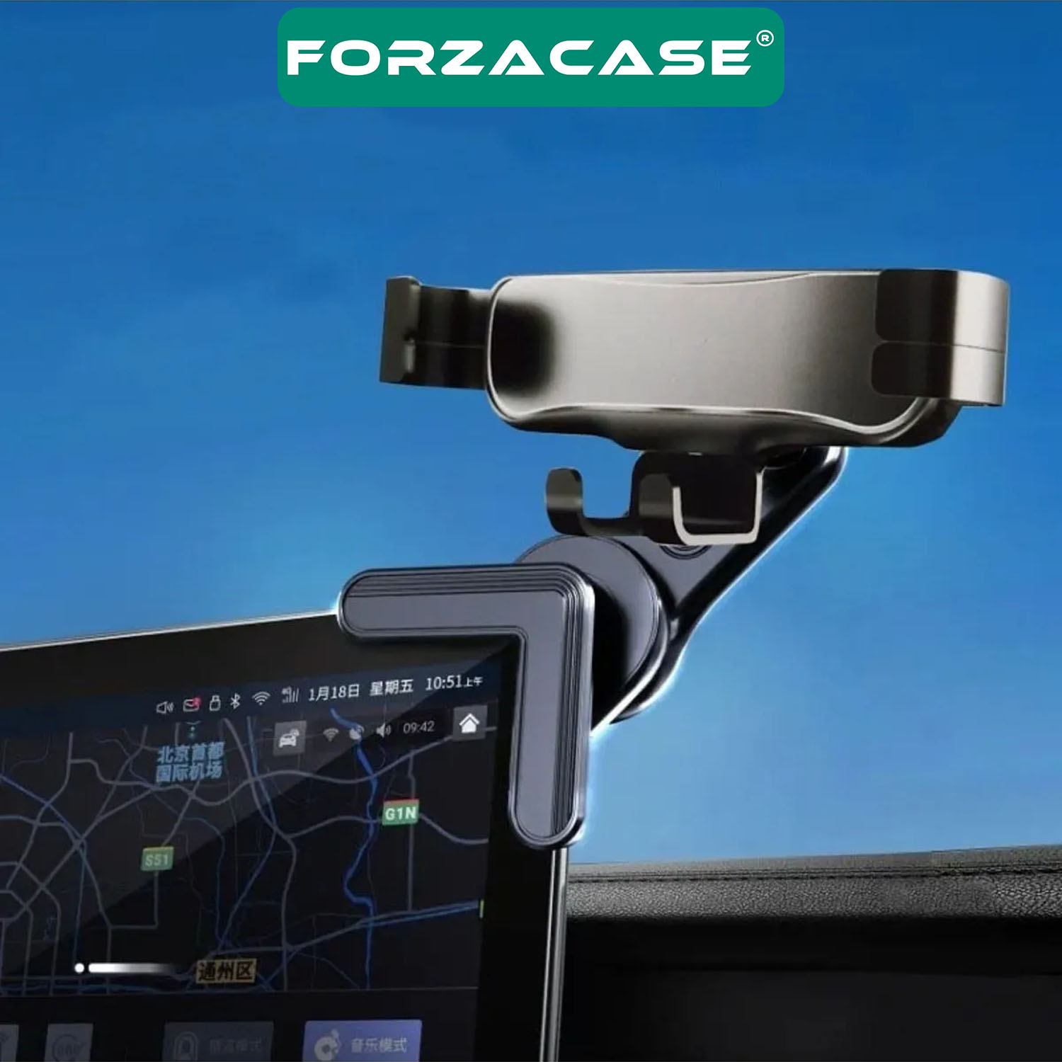 Forzacase Universal Araç içi Dijital Ekran uyumlu 360 Derece Dönebilen Telefon Tutucu - FC976